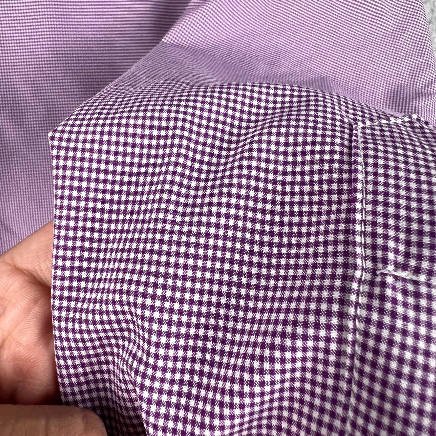 Vintage State & Liberty Shirt 2XL Purple Plaid Gingham Stretch Long Sleeve Performance Size US XXL / EU 58 / 5 - 3 Thumbnail