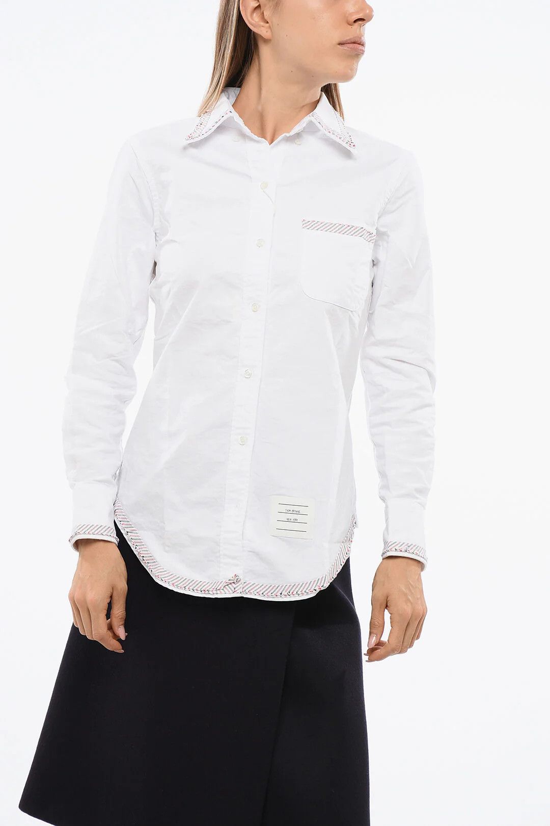 Thom Browne og1mm0426 Cotton Oxford Shirt in White Size S / US 4 / IT 40 - 1 Thumbnail
