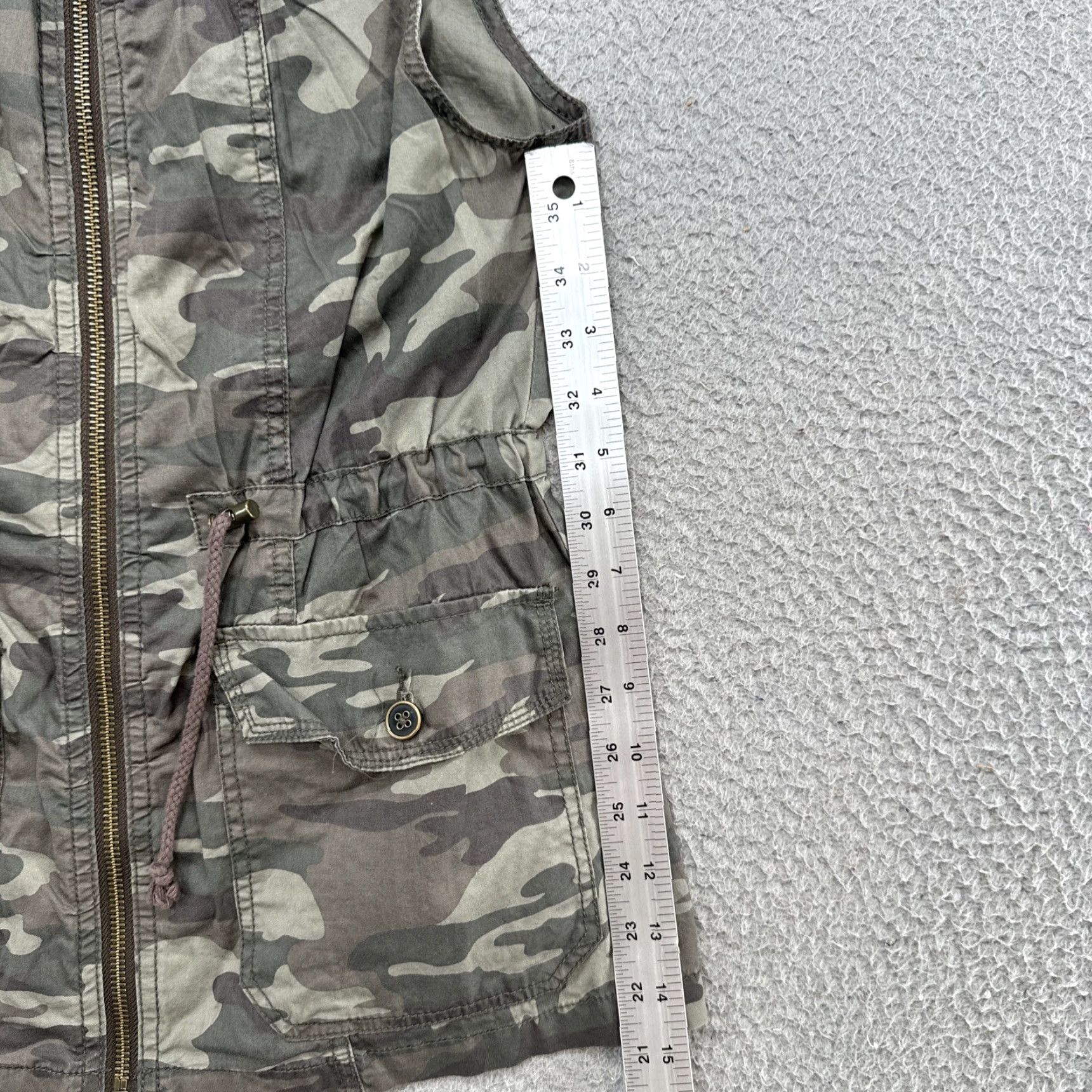 Vintage Maurices Vest Camouflage Cotton Canvas Zip Front Pockets Women’s XS Lightweight Summer/ Fall Basic Jacket Sleeveless Adult Womens Size XS / US 0-2 / IT 36-38 - 6 Thumbnail