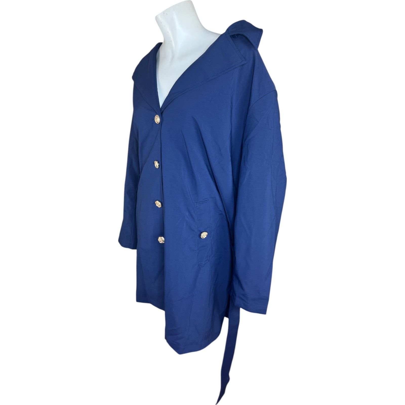 Other Dennis BassoWater Resistant Trench Coat Navy Large Petite Size L / US 10 / IT 46 - 5 Thumbnail