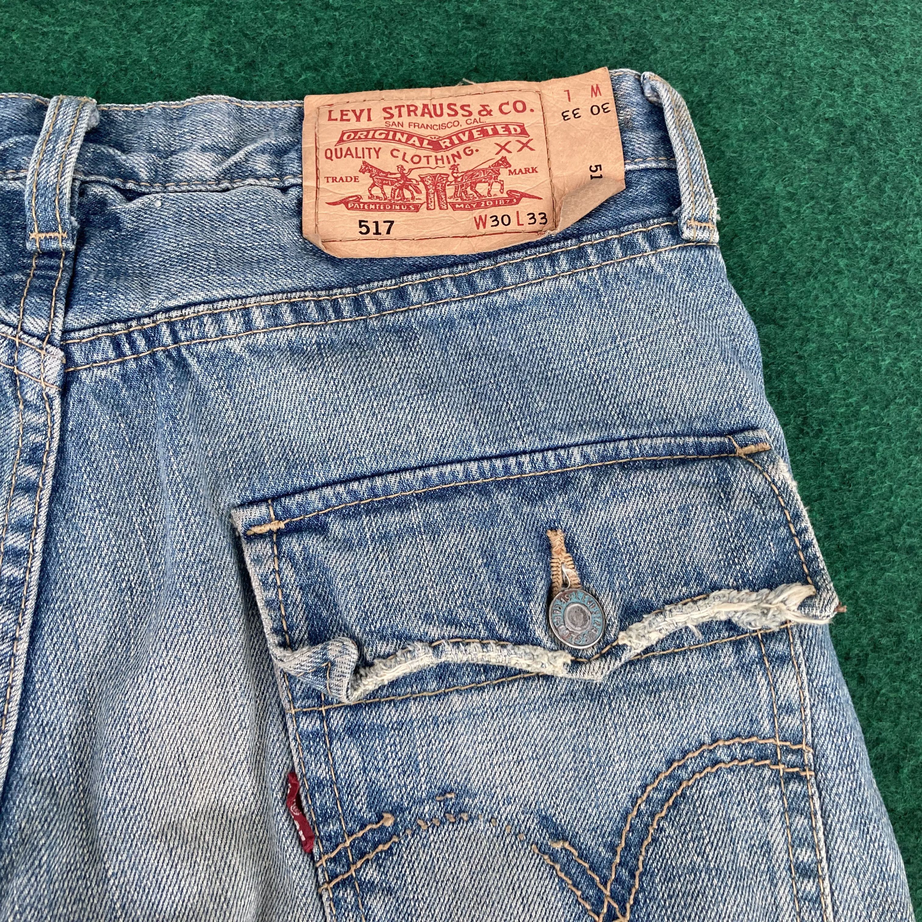Levi's × Vintage Vtg Levis 517 Ripped Denim Bootcut Flared Sz 29 Jeans Size US 29 - 13 Thumbnail