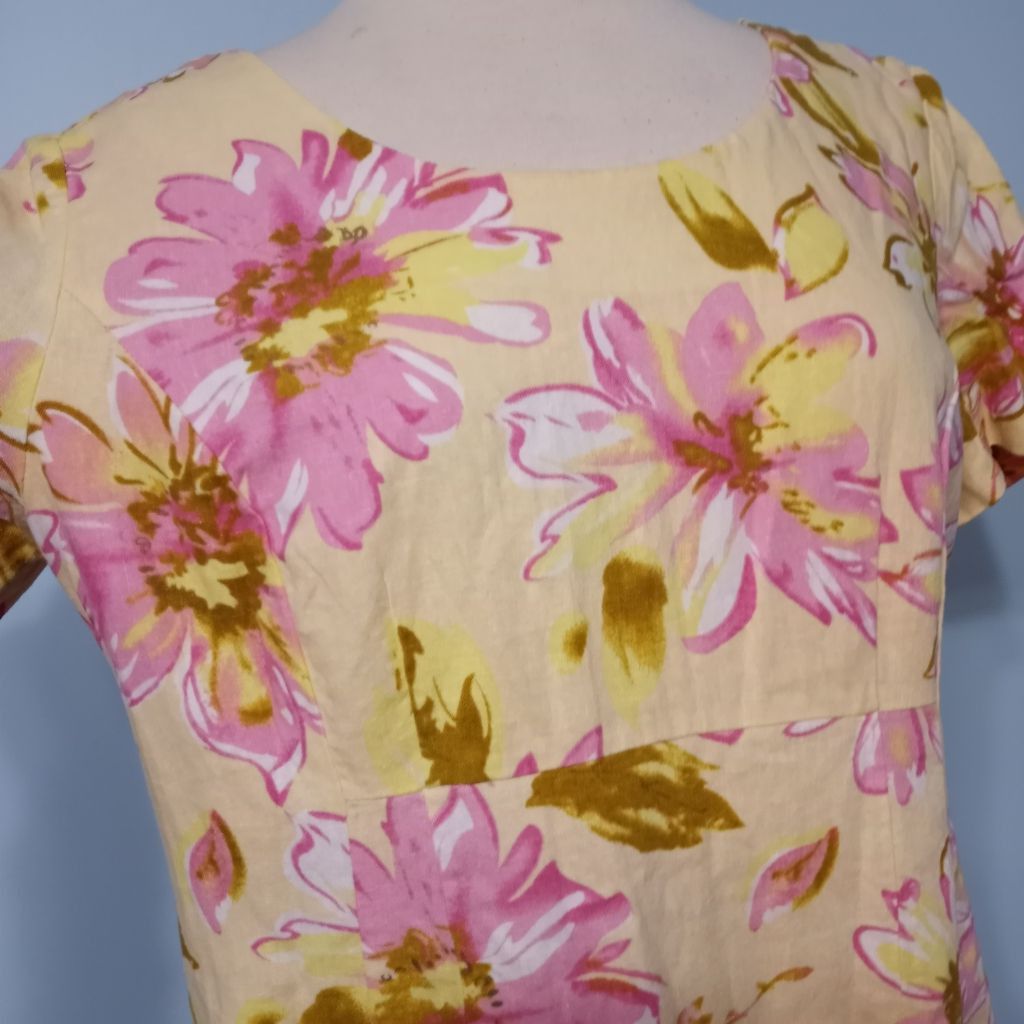 Other Chadwick's of Boston Floral Midi Dress Yellow/ Pink Size 12 Size XL / US 12-14 / IT 48-50 - 4 Thumbnail