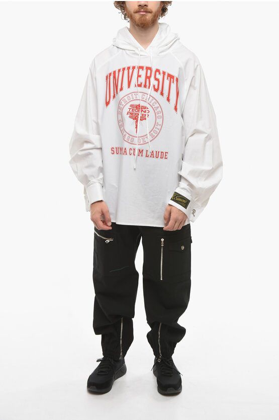 Raf Simons o1y0325 Logo Hoodie in White Size US XL / EU 56 / 4 - 4 Thumbnail