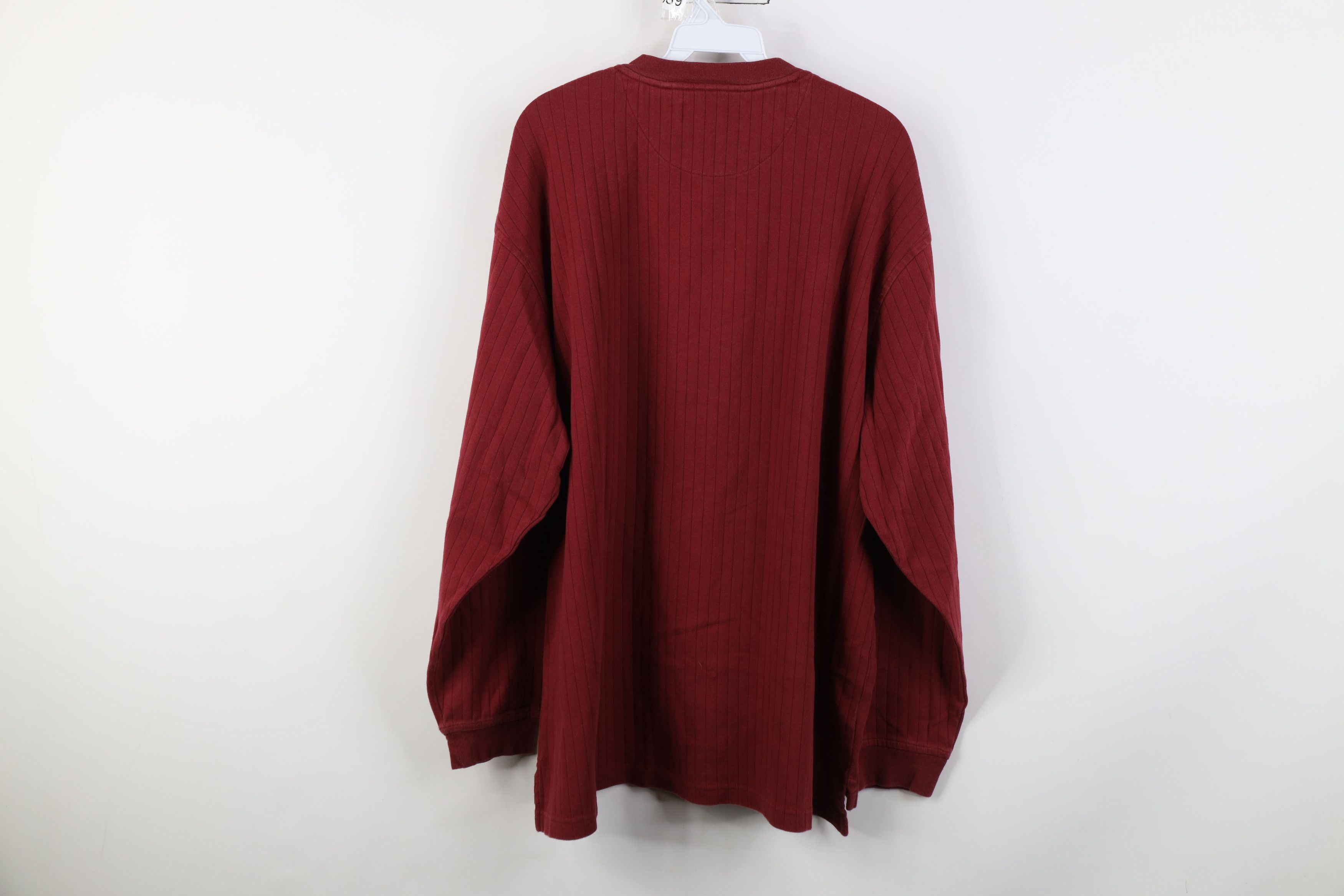 Vintage Vintage 90s Streetwear Heavy Ribbed Henley T-Shirt Red Size US XL / EU 56 / 4 - 9 Thumbnail