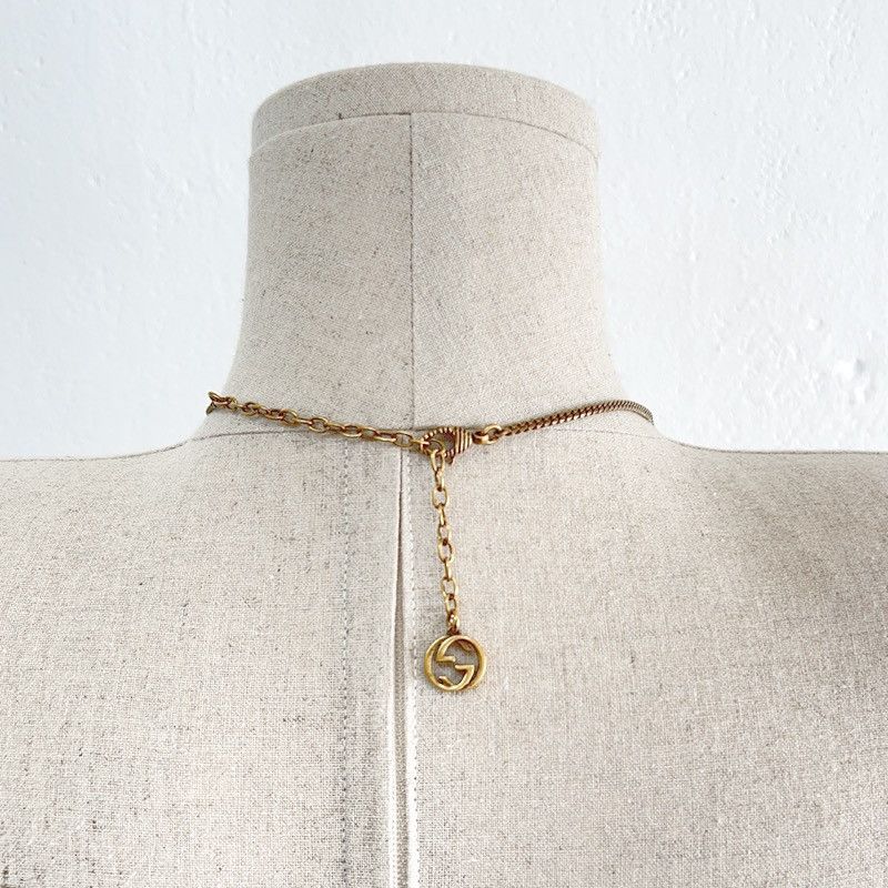 Gucci Gucci Gold Metal Necklace with Loved Pendant Multicolor Size ONE SIZE - 5 Thumbnail