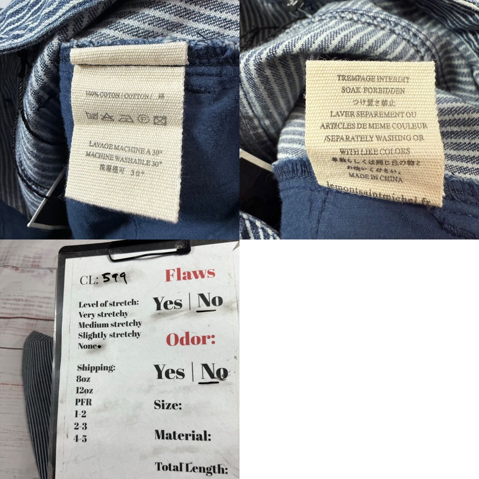Vintage Le Mont Saint Michel Womens Striped Skirt Sz 34 US 2 Blue Button Front Size 26" / US 2 / IT 38 - 8 Thumbnail