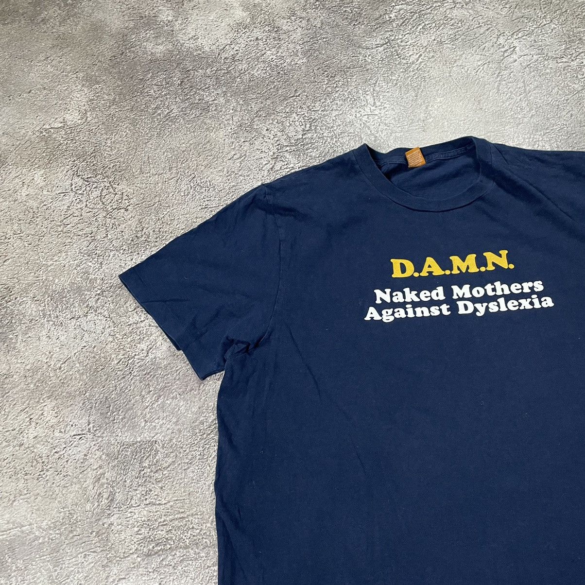 Vintage Vintage Y2K Graphic Tee Naked Mothers Against Dyslexia Navy Size US L / EU 52-54 / 3 - 3 Thumbnail