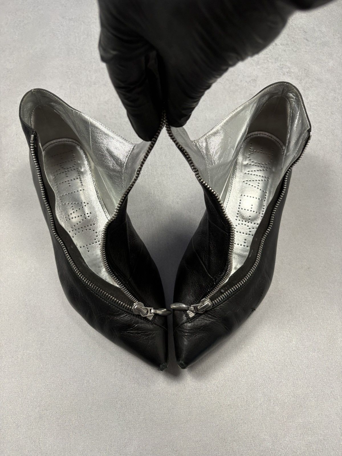 Other Free Lance Paris Leather Zip Boots Pointed Toe Avant Garde Size US 11 / IT 41 - 23 Thumbnail