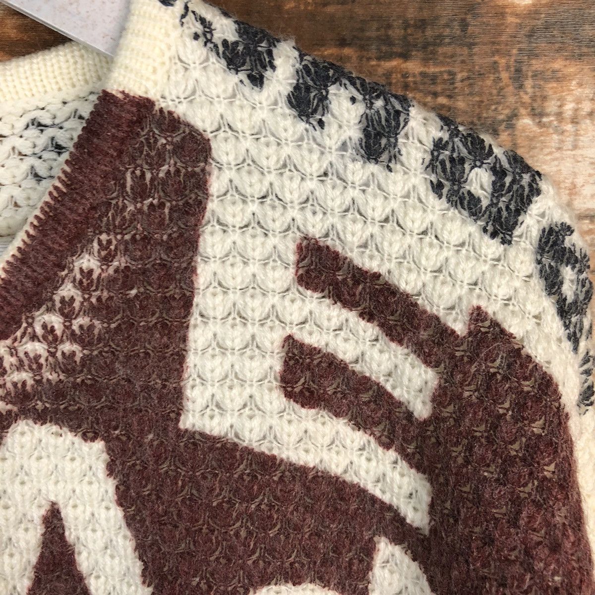 Homespun Knitwear × Japanese Brand Japan vintage White Full Print Knitwear #A1696 Size L / US 10 / IT 46 - 9 Thumbnail