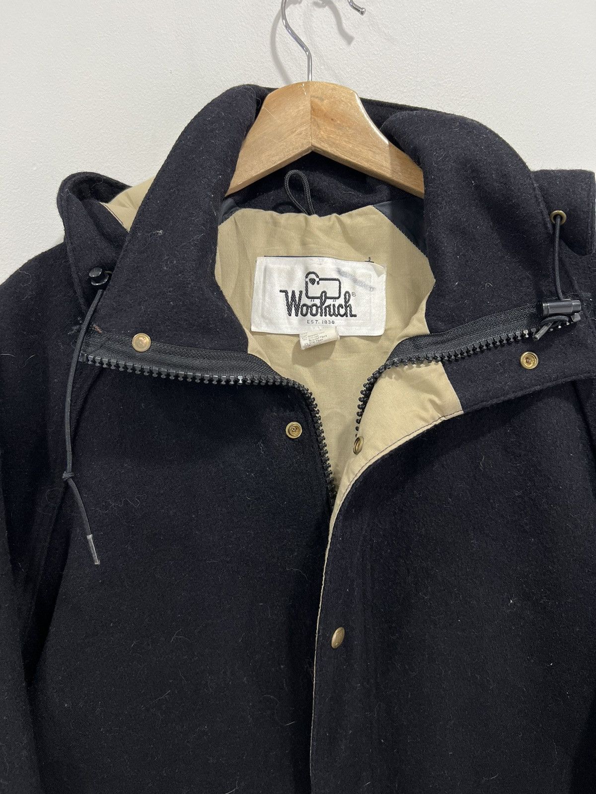 Vintage Vintage Woolrich Wool Coat Jacket hooded Size US L / EU 52-54 / 3 - 3 Thumbnail