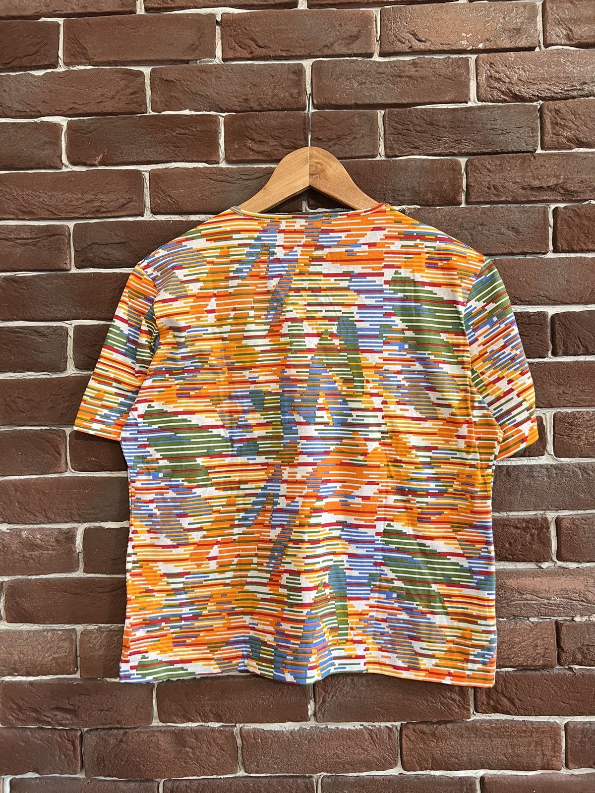 Missoni Rare Vintage 80s Missoni Sport V Neck Tshirt Womens Designer Size L / US 10 / IT 46 - 2 Thumbnail