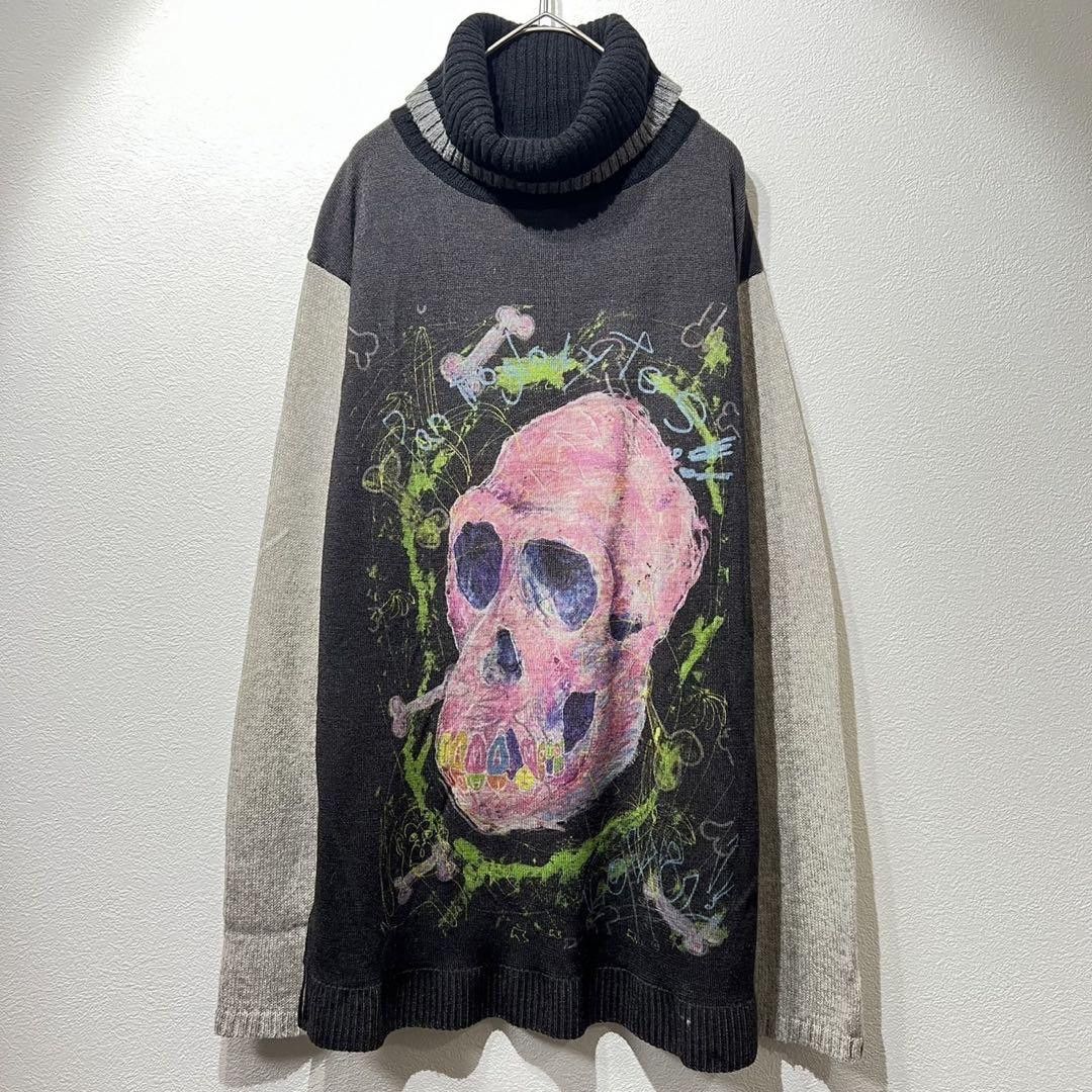 Yohji Yamamoto yohji yamamoto pour homme 14aw skull turtleneck knit Size US L / EU 52-54 / 3 - 1 Thumbnail