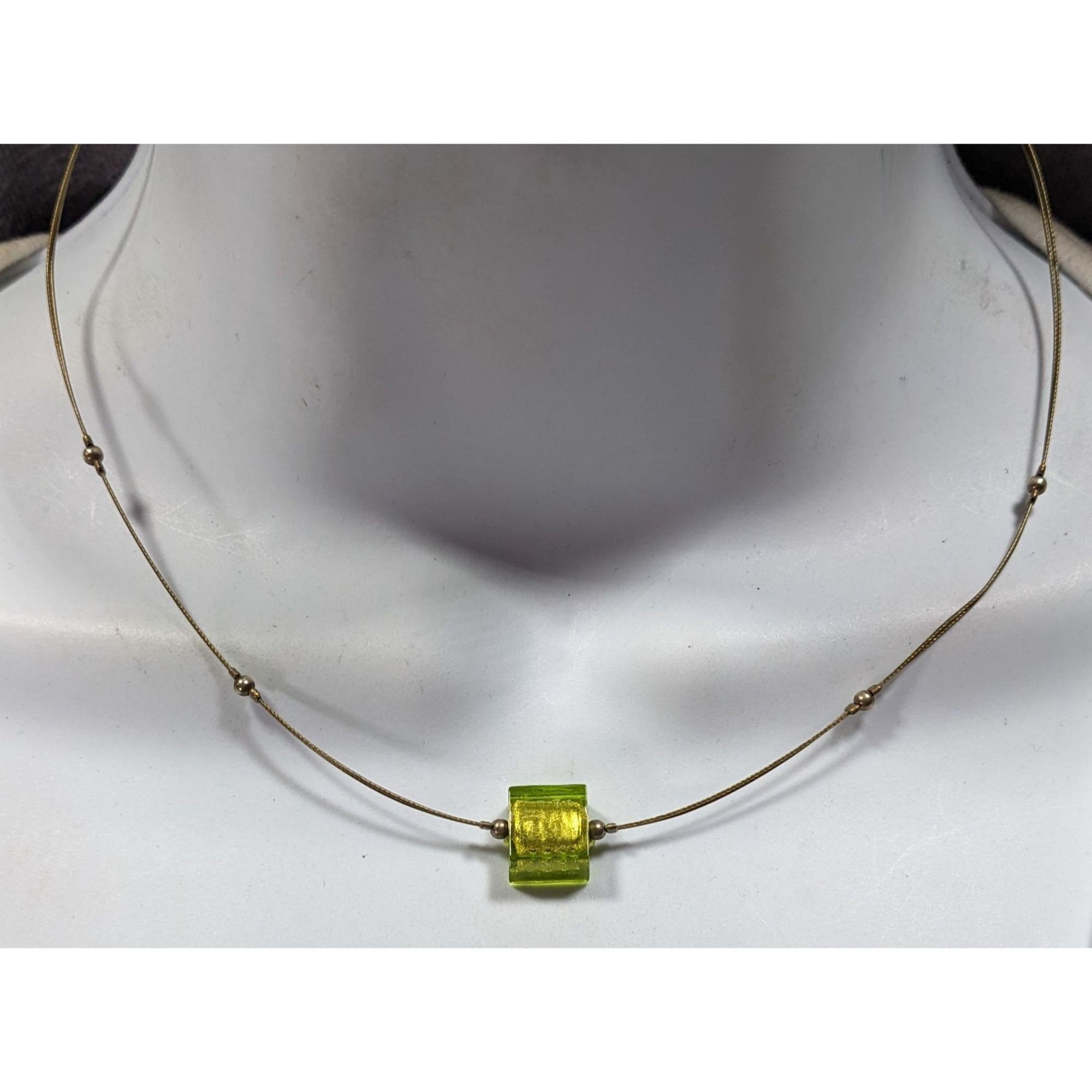 Other Handmade Minimalist Green Glass Cube Necklace Size ONE SIZE - 1 Thumbnail