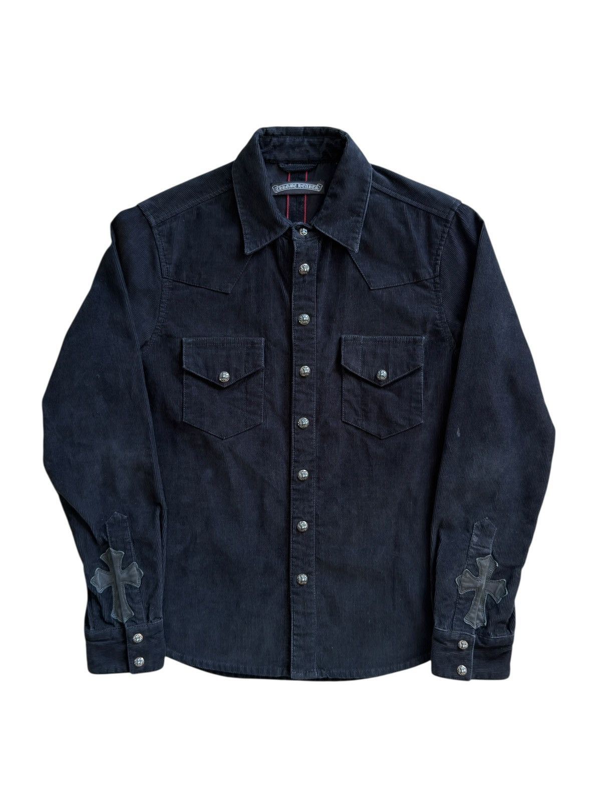 Chrome Hearts Chrome Hearts Cross Patched Corduroy Button Down Shirt Size US S / EU 44-46 / 1 - 1 Thumbnail