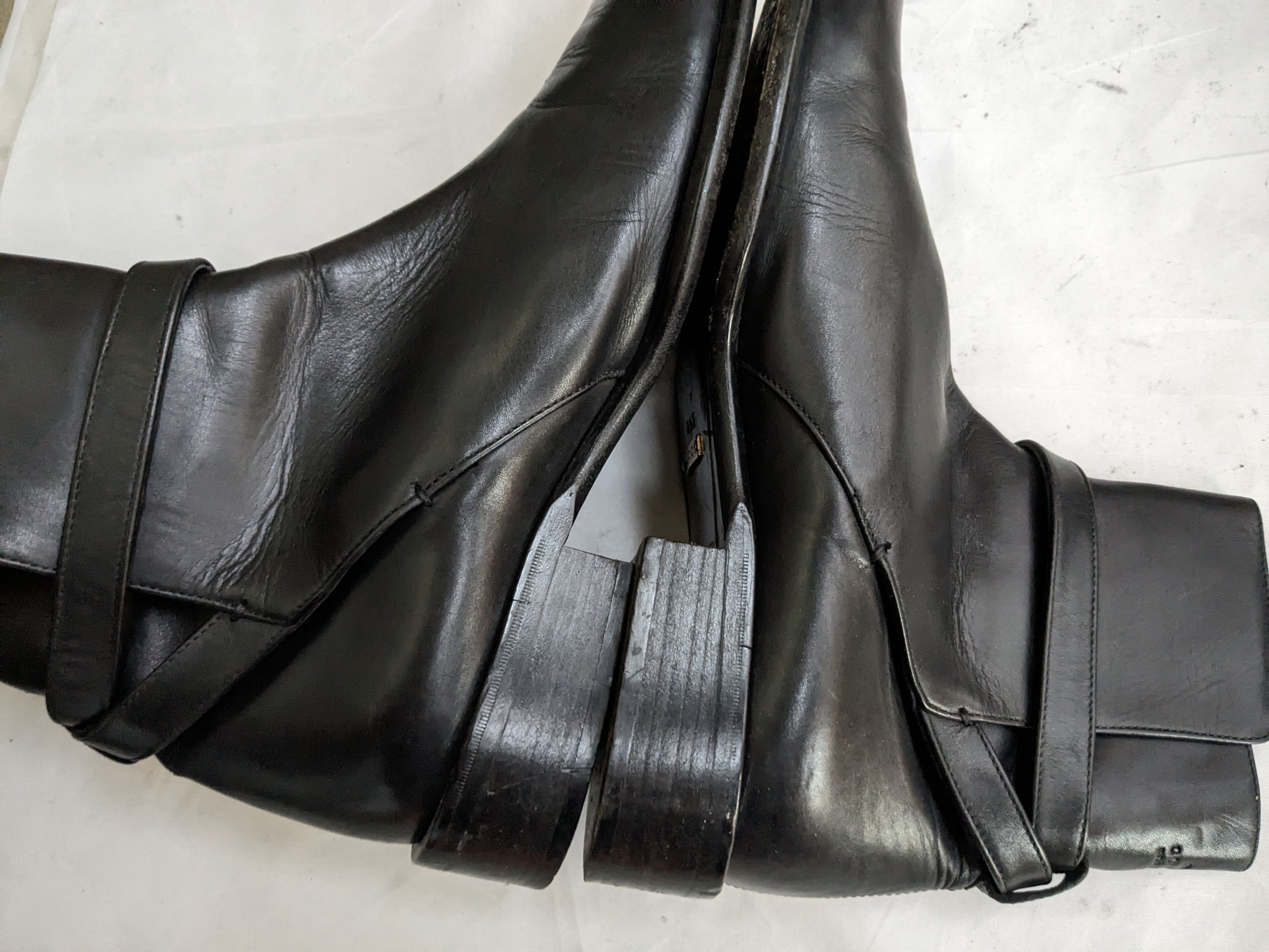 Gucci Jodhpur Boots Black 12 Leather Buckle