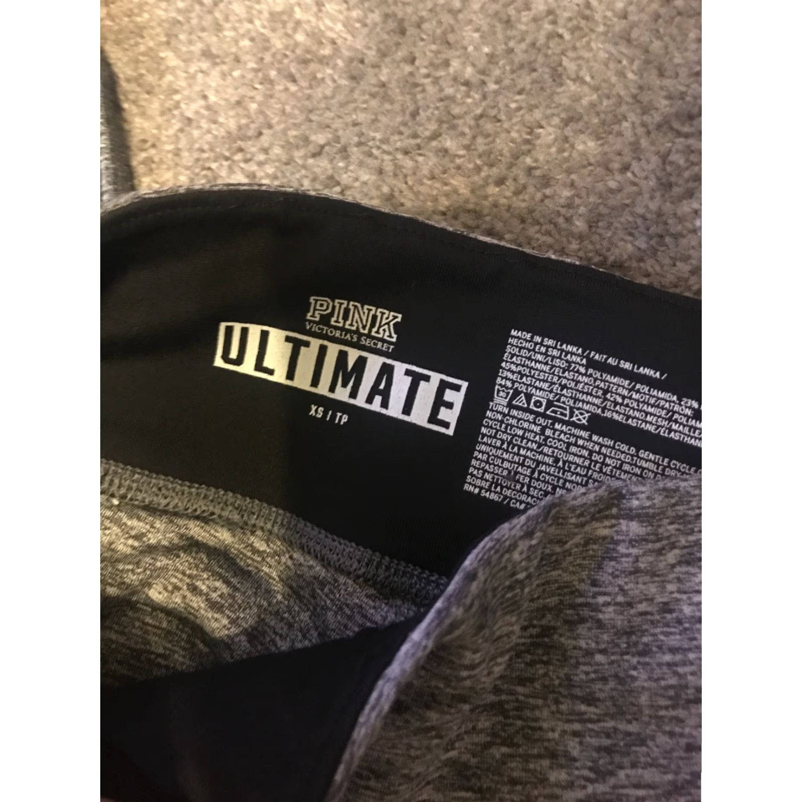 Victoria's Secret VINTAGE Victoria's Secret PINK Ultimate Grey Pink Leggings XS Womens Regular Full Length Elastic Waist Activewear Athleisure Logo Gray Size 26" / US 2 / IT 38 - 2 Thumbnail