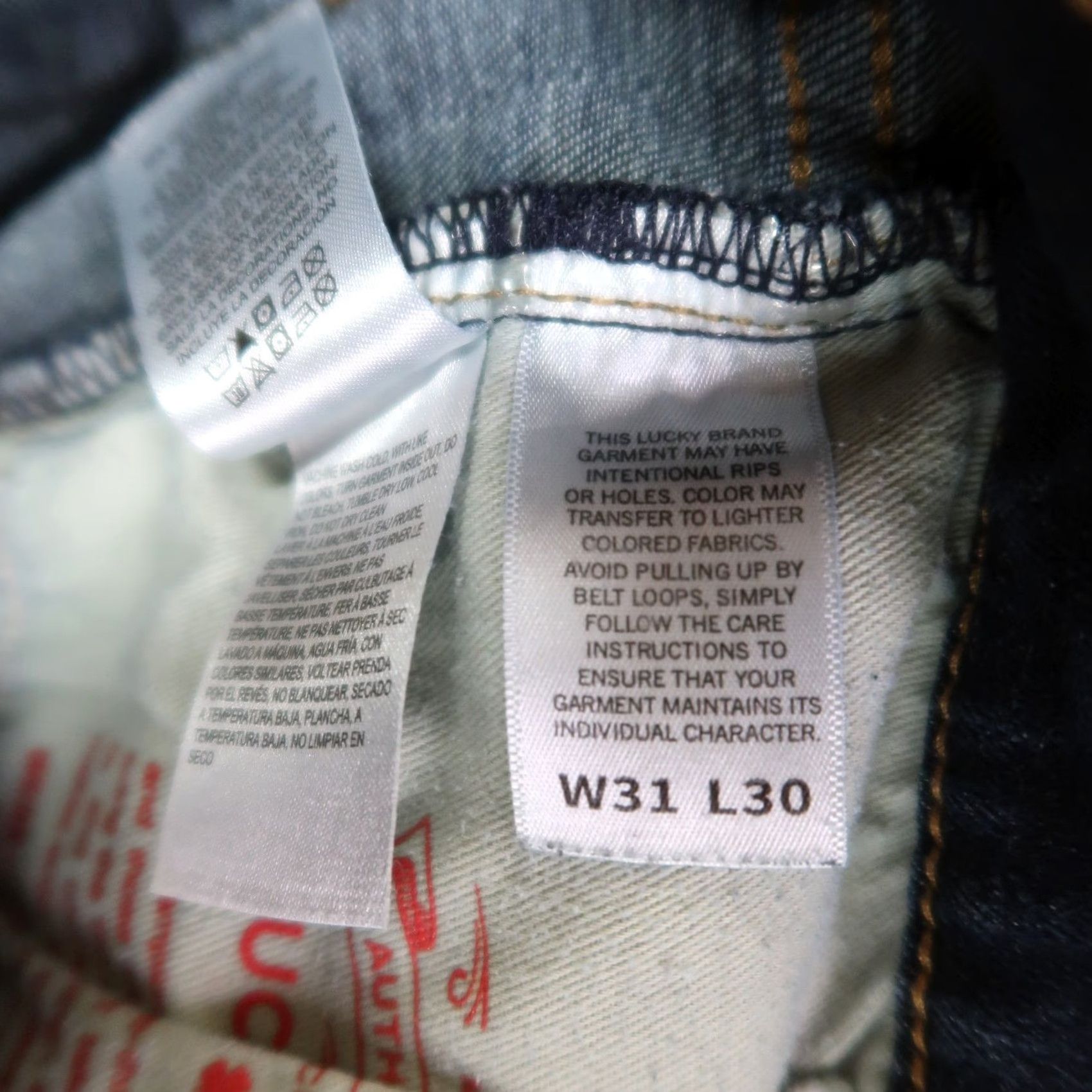 Lucky Brand Lucky Brand 110 Slim Straight Jeans Men's 31x30 Blue Denim Stretch Size US 31 - 6 Thumbnail