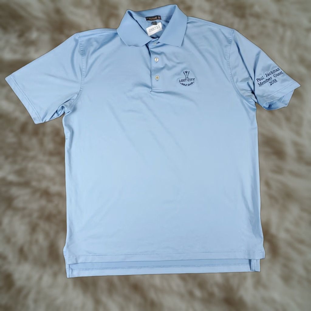 Peter Millar Peter Millar Polo Shirt Mens Size Large Blue Lost City Golf Casual Short Sleeve Shirts Polo Shirt Mens L White Size US L / EU 52-54 / 3 - 1 Thumbnail