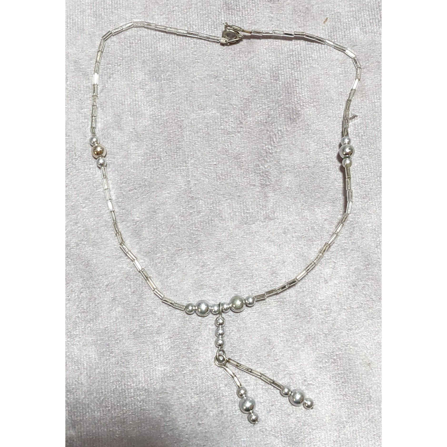 Other Handmade Silver Beaded Necklace Size ONE SIZE - 6 Thumbnail