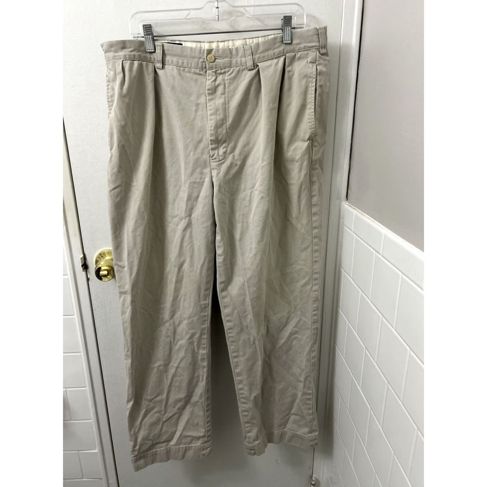 Polo Ralph Lauren VTG Polo Ralph Lauren Andrew Pant Mens 36x28 Tan Pleated Chino Cotton Trousers Size US M / EU 48-50 / 2 - 2 Thumbnail