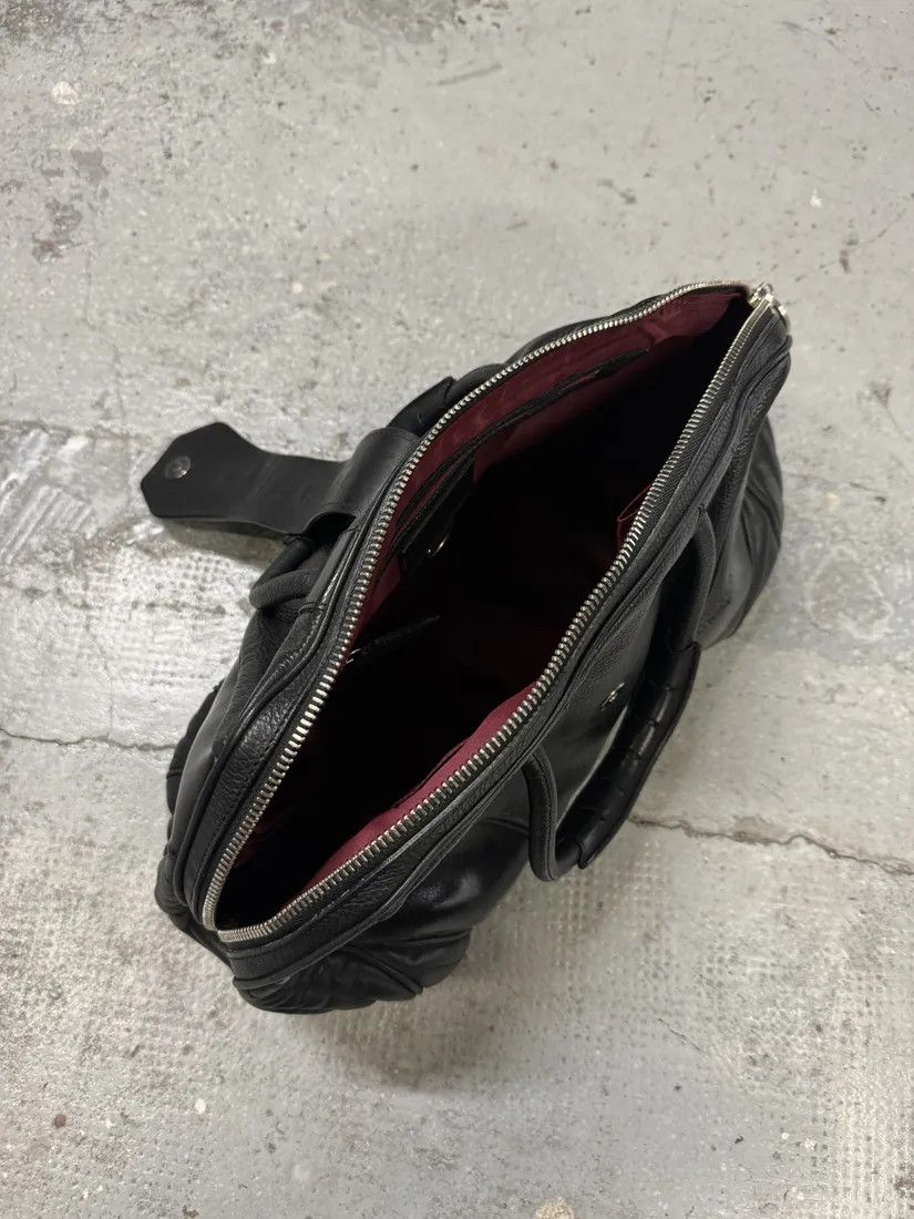 Jean Paul Gaultier × Vintage 2000s Jean Paul Gaultier Ballistic Black Reinforced Leather Handle Bag Size ONE SIZE - 13 Thumbnail