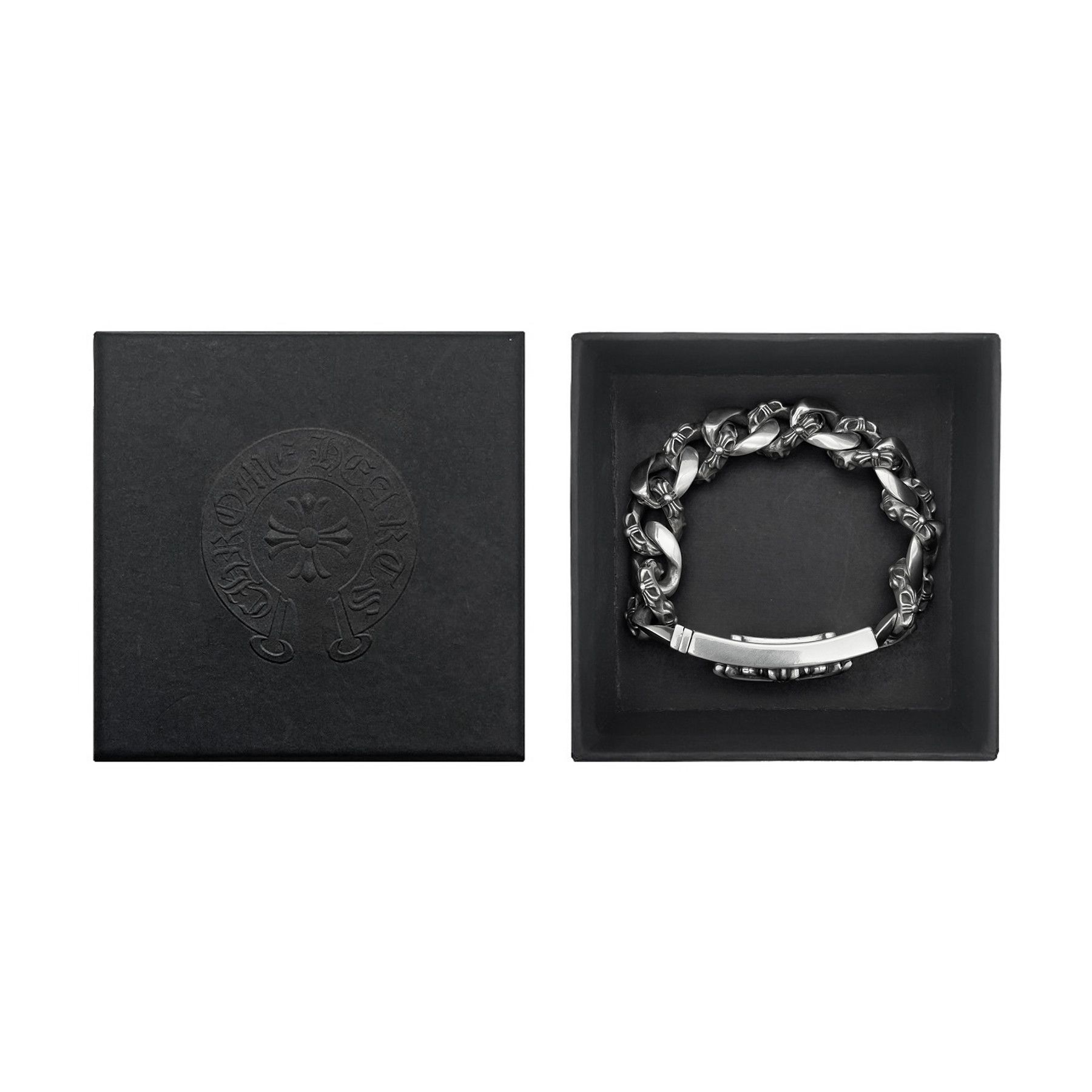 Chrome Hearts Chrome Hearts Silver Diamond ID Cross Cuba Bracelet Size ONE SIZE - 4 Thumbnail