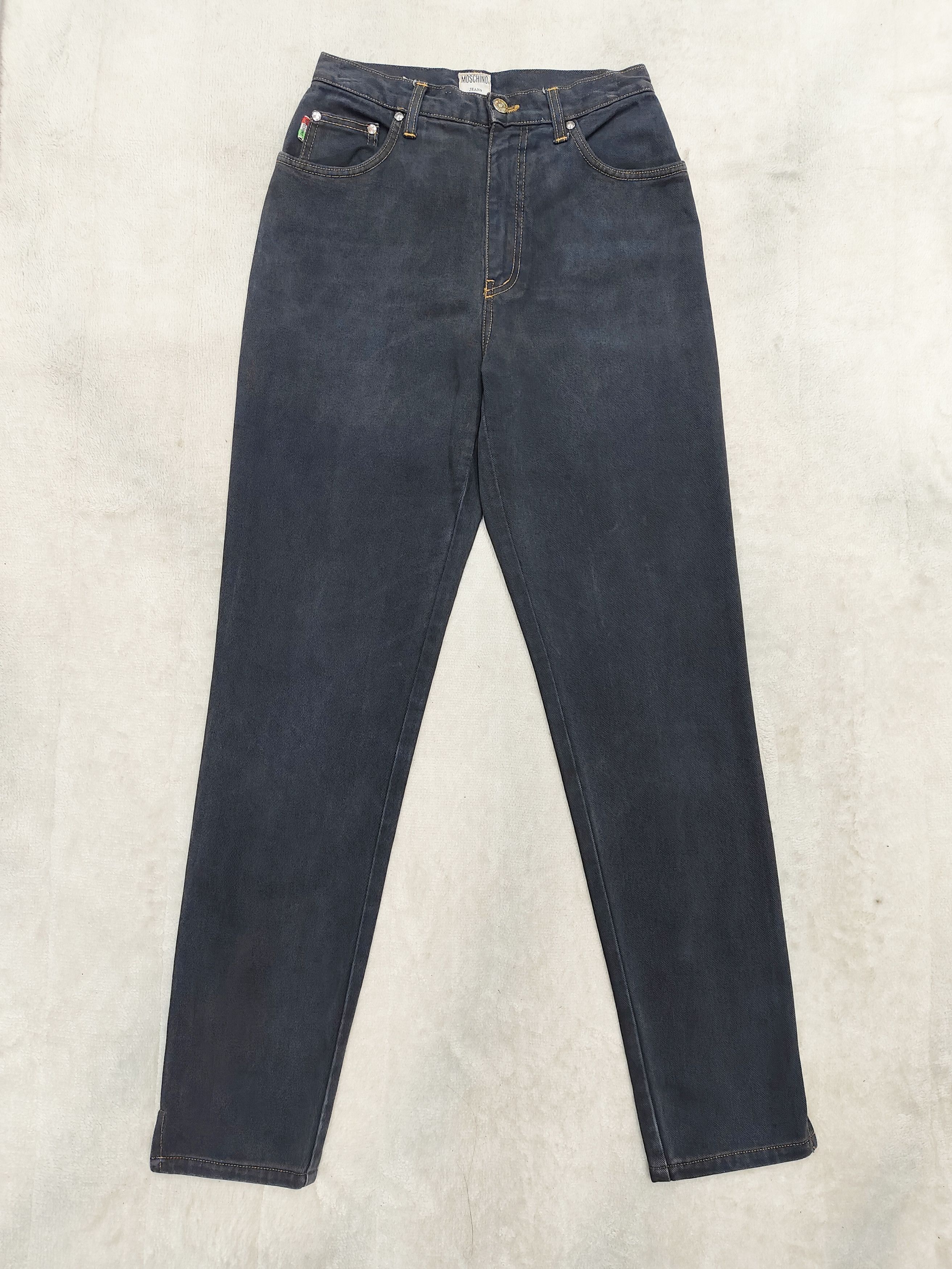 Moschino 90s Moschino🇮🇹 Y2K Peace Symbol Heart Pocket Jeans Size 29" - 5 Thumbnail