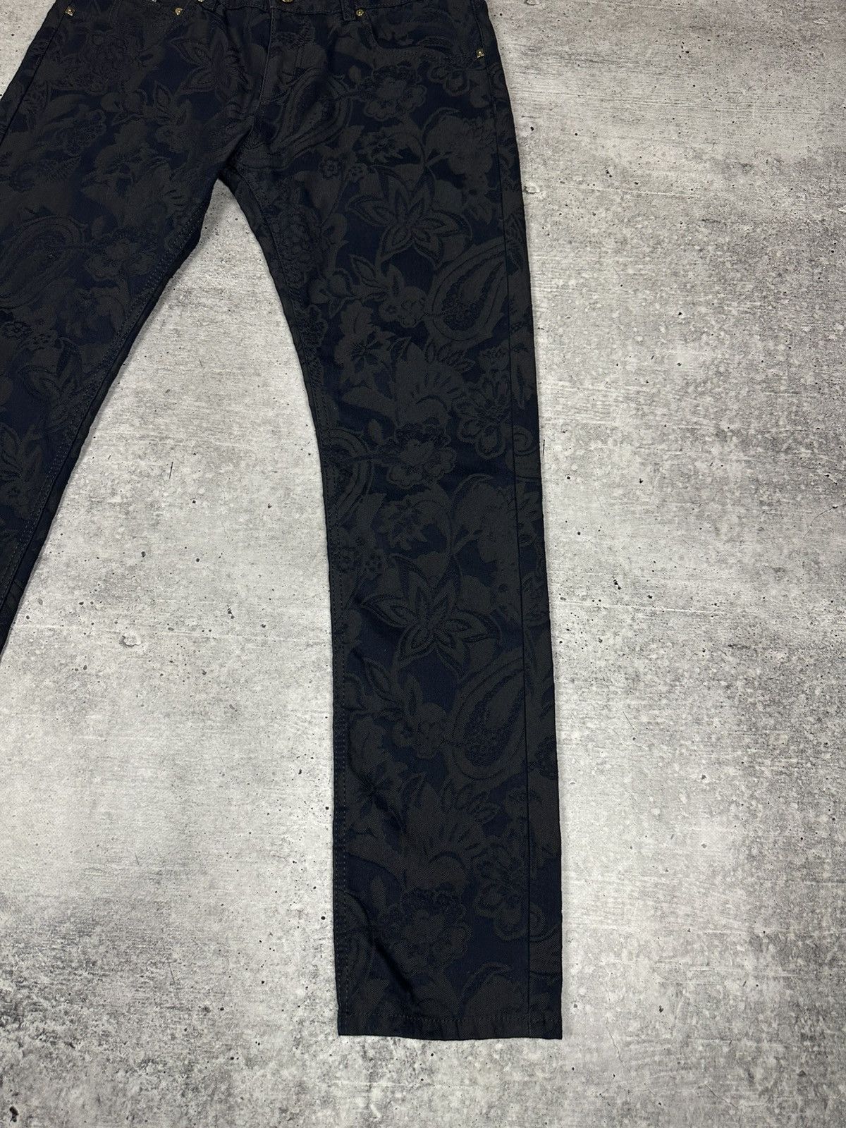 Etro Etro Jacquard Jeans Slim Fit Blue Men’s Size 34 Size US 34 / EU 50 - 4 Thumbnail