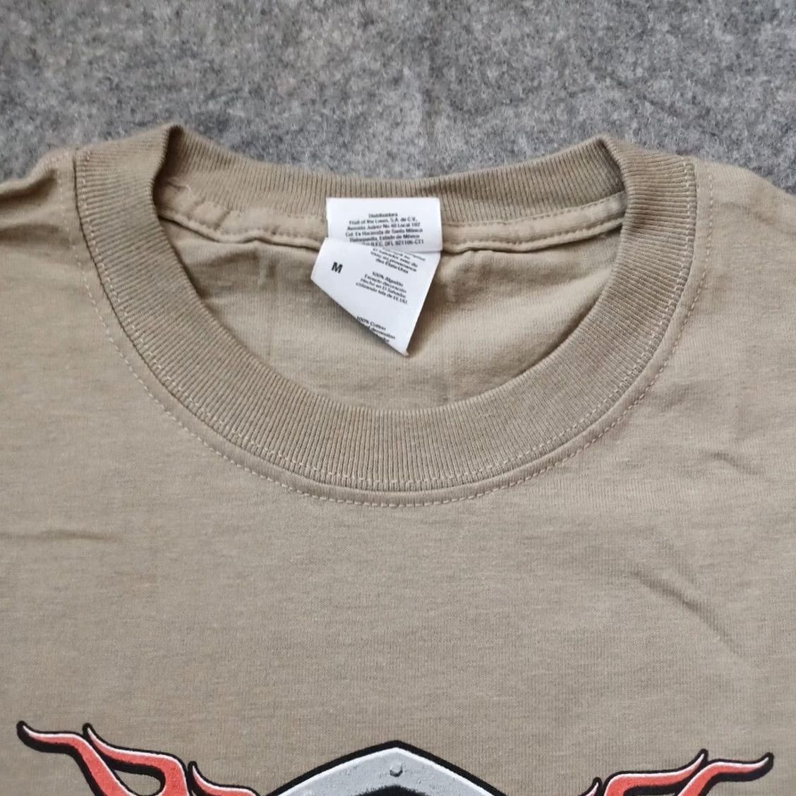 Fruit Of The Loom Las Vegas Bike Fest Mens Shirt M Beige Double Side Wings Logo 2011 Short Sleeve Size US M / EU 48-50 / 2 - 7 Thumbnail