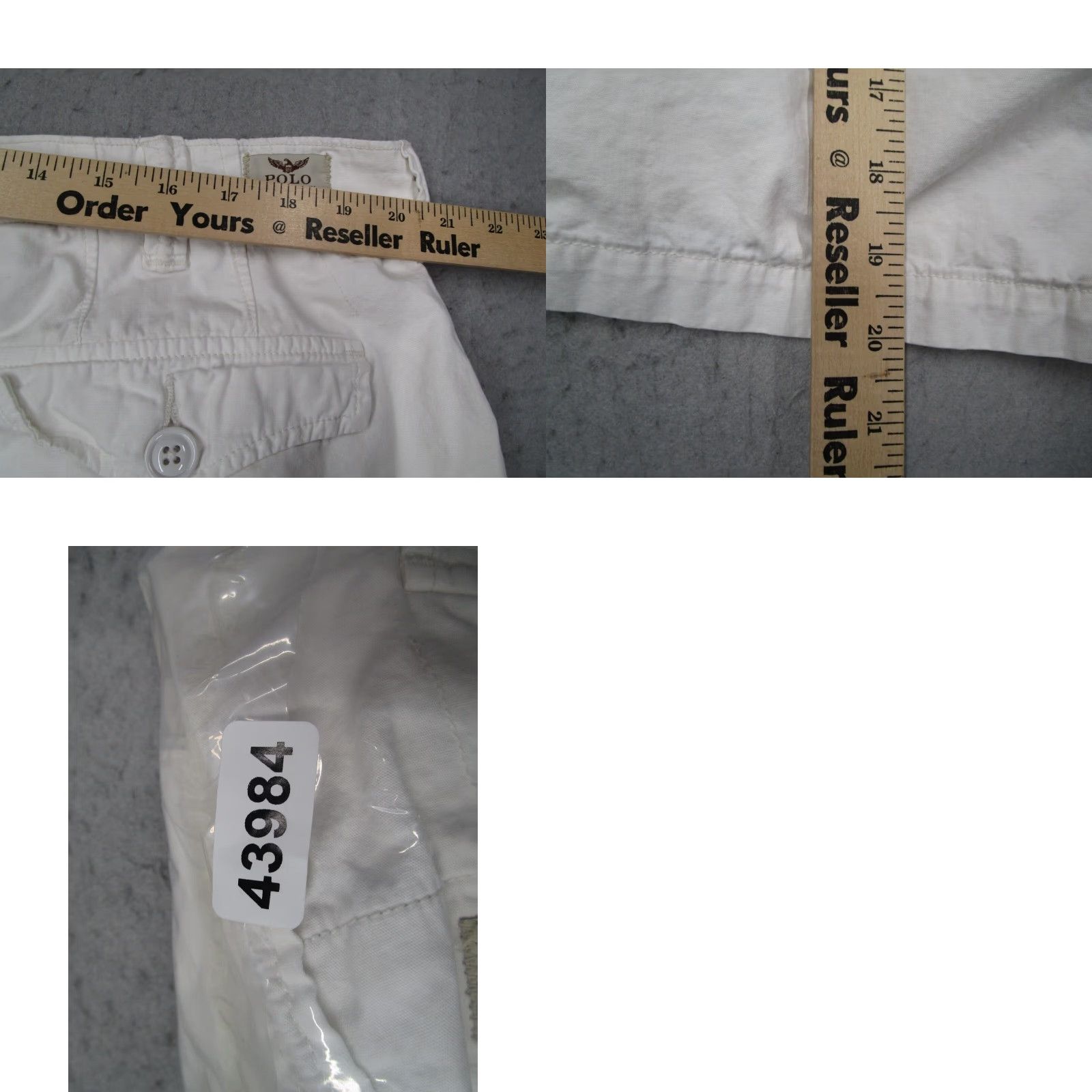 Polo Ralph Lauren VINTAGE Polo Ralph Lauren Mens 40 White Cotton Cargo Shorts Size US L / EU 52-54 / 3 - 8 Thumbnail