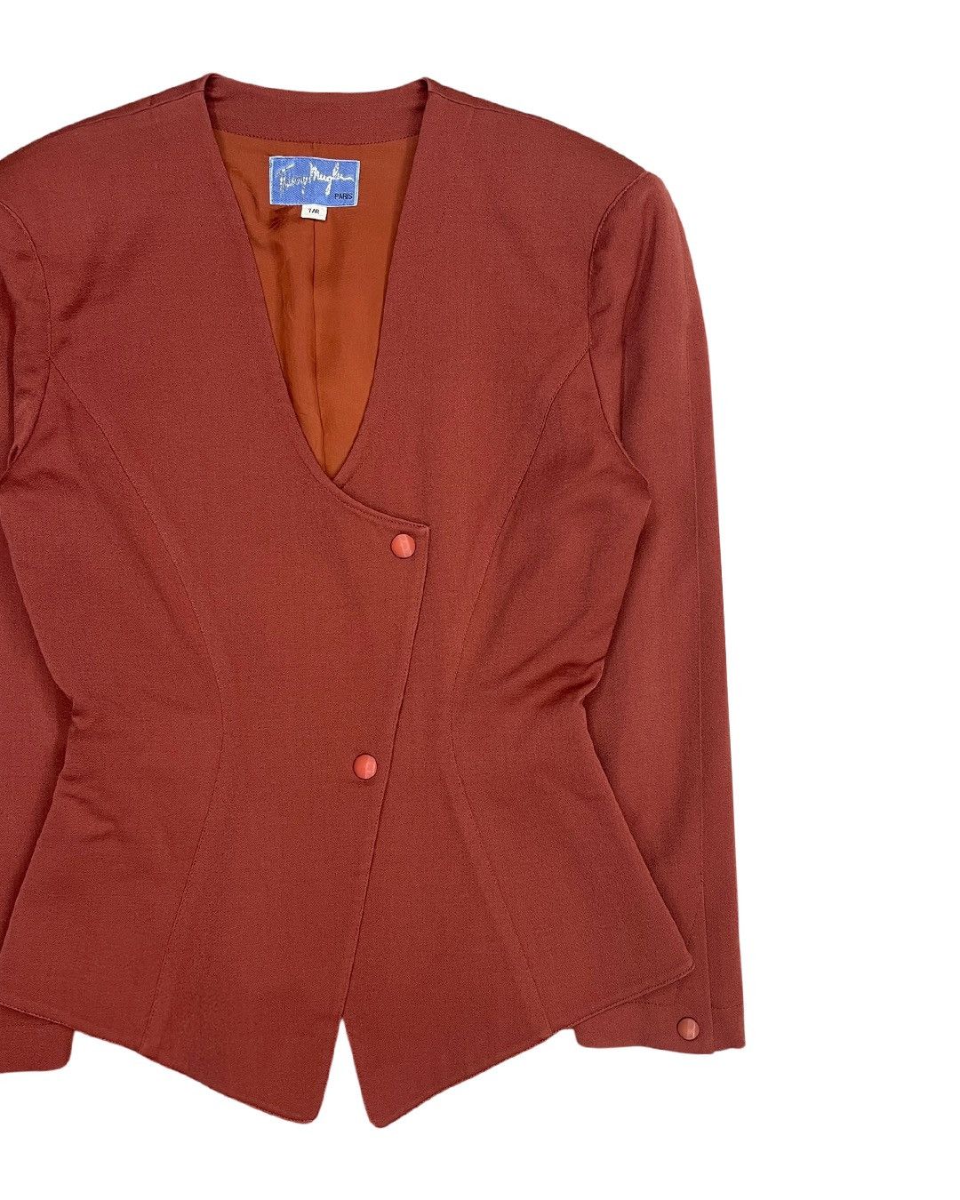 Thierry Mugler Thierry Mugler 80s Padded Shoulder Blazer and Skirt Set Up Size XXS / US 00 / IT 34 - 7 Thumbnail