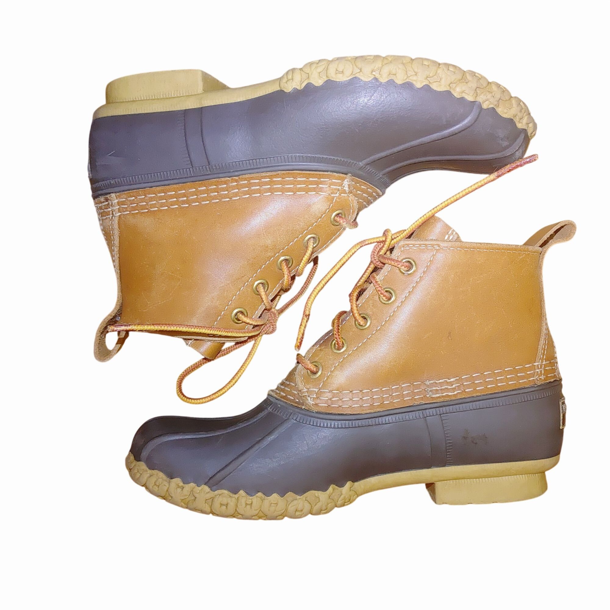 L.L. Bean LL Bean Boots 6 Inch Vintage Duck Brown Leather Rubber Lace Size US 7 / EU 40 - 3 Thumbnail