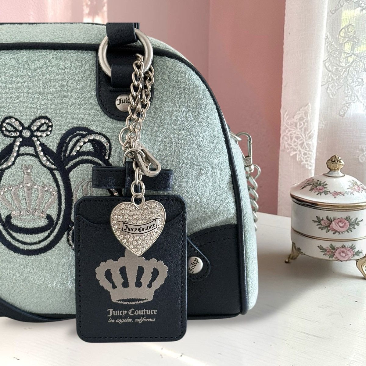 Juicy Couture Juicy Couture Blue Lovers Club Bowler Bag Satchel Crossbody Size ONE SIZE - 2 Thumbnail