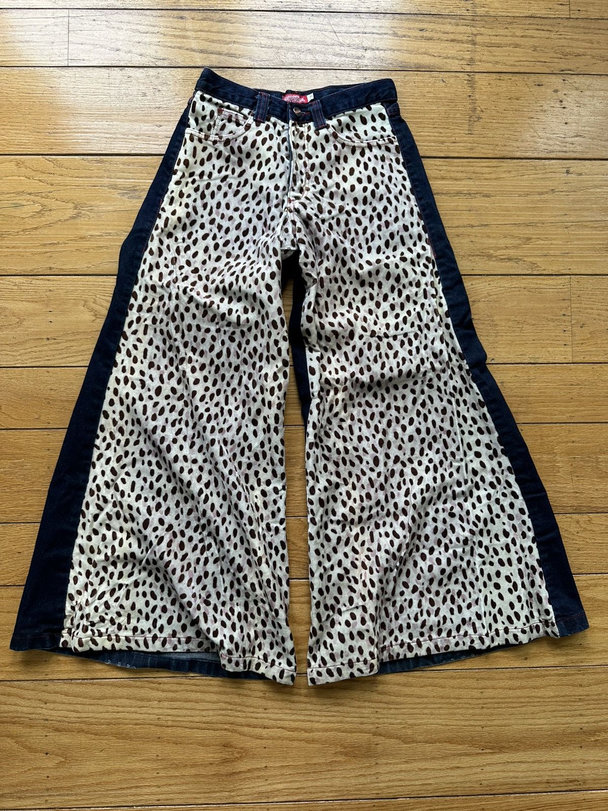 image of 90's Gat Skate Rave Wide Leg Jeans 26X30 Jnco Style in Leopard, Men's