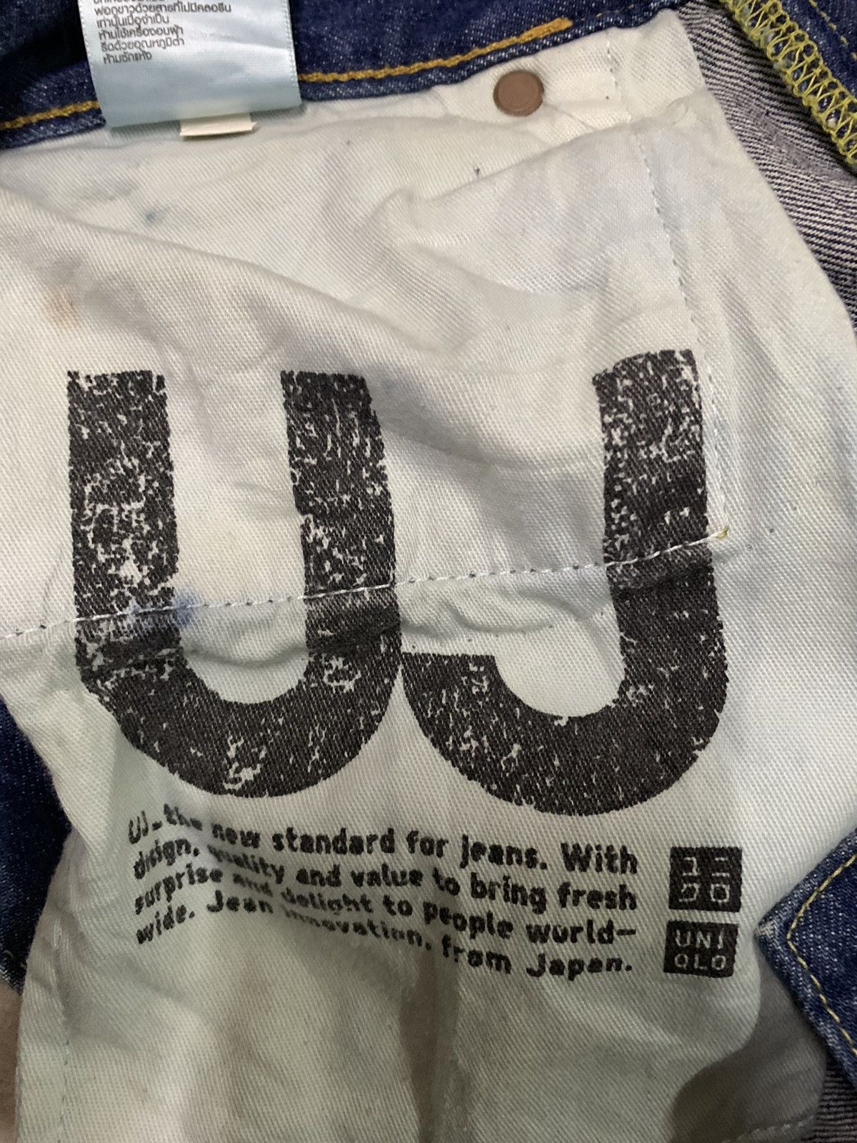Jun Takahashi Vintage Uniqlo UJ S002 Blue Washed Distressed Grunge Jeans Size US 30 / EU 46 - 20 Thumbnail