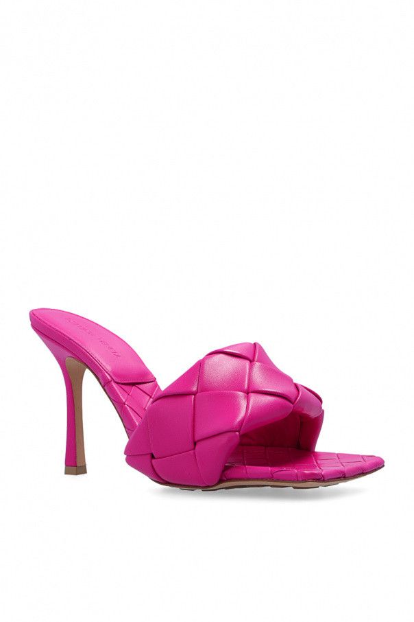 Bottega Veneta o1mle0325 Lido Mule Sandals Magnolia in Fuchsia Size US 8 / IT 38 - 4 Thumbnail