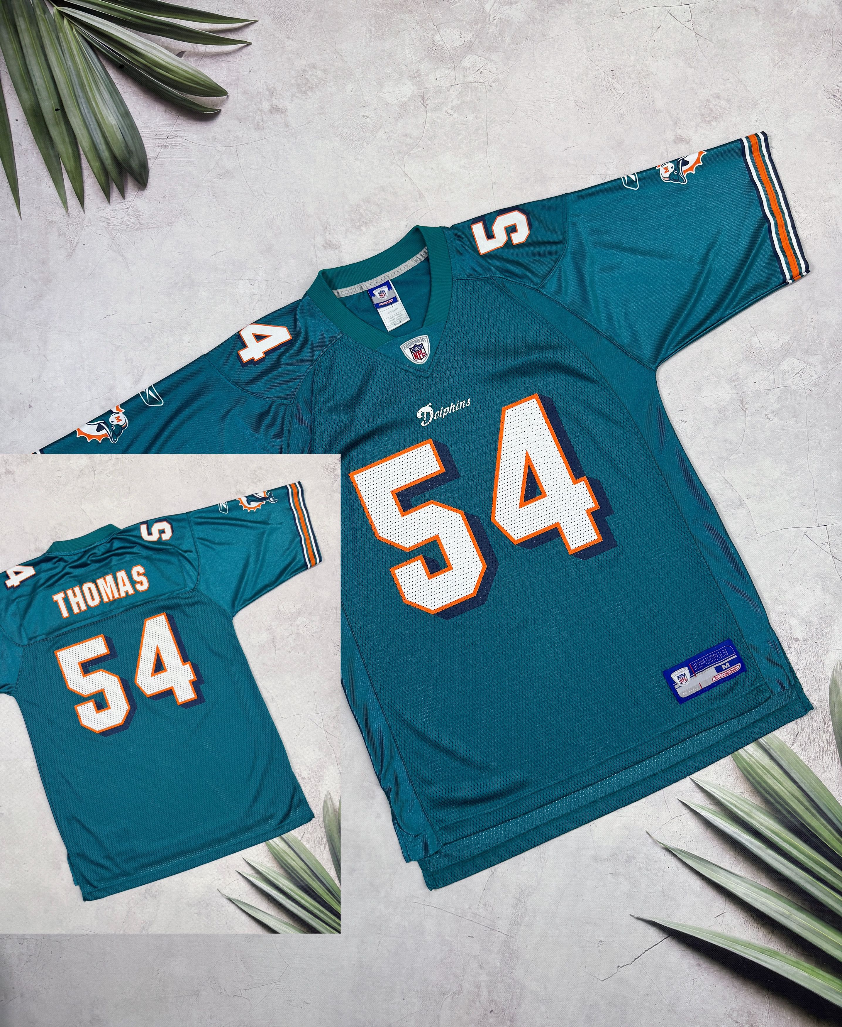 NFL Vintage Miami Dolphins NFL Jersey #54 THOMAS by Reebok Size US M / EU 48-50 / 2 - 1 Thumbnail
