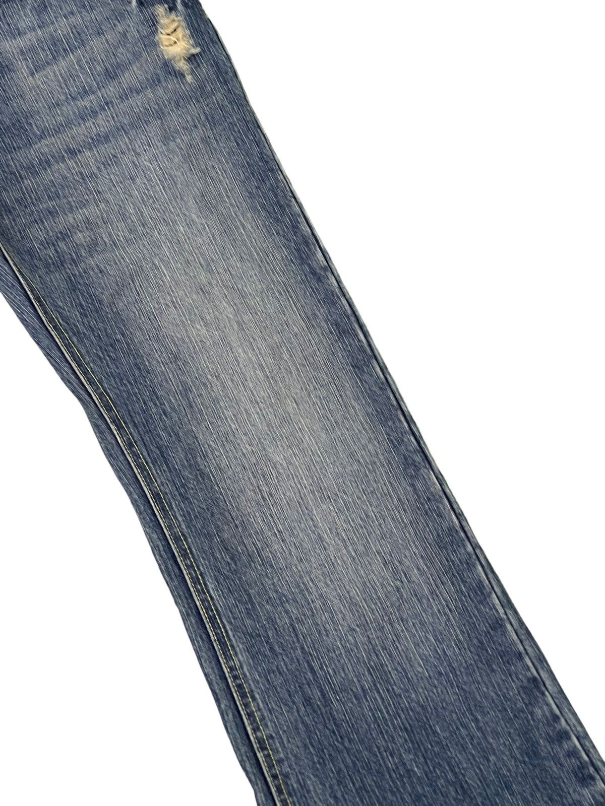 Japanese Brand Flare Jeans Kissmark Faded Distress Boot Cut 8🟦2 Size US 31 - 16 Thumbnail