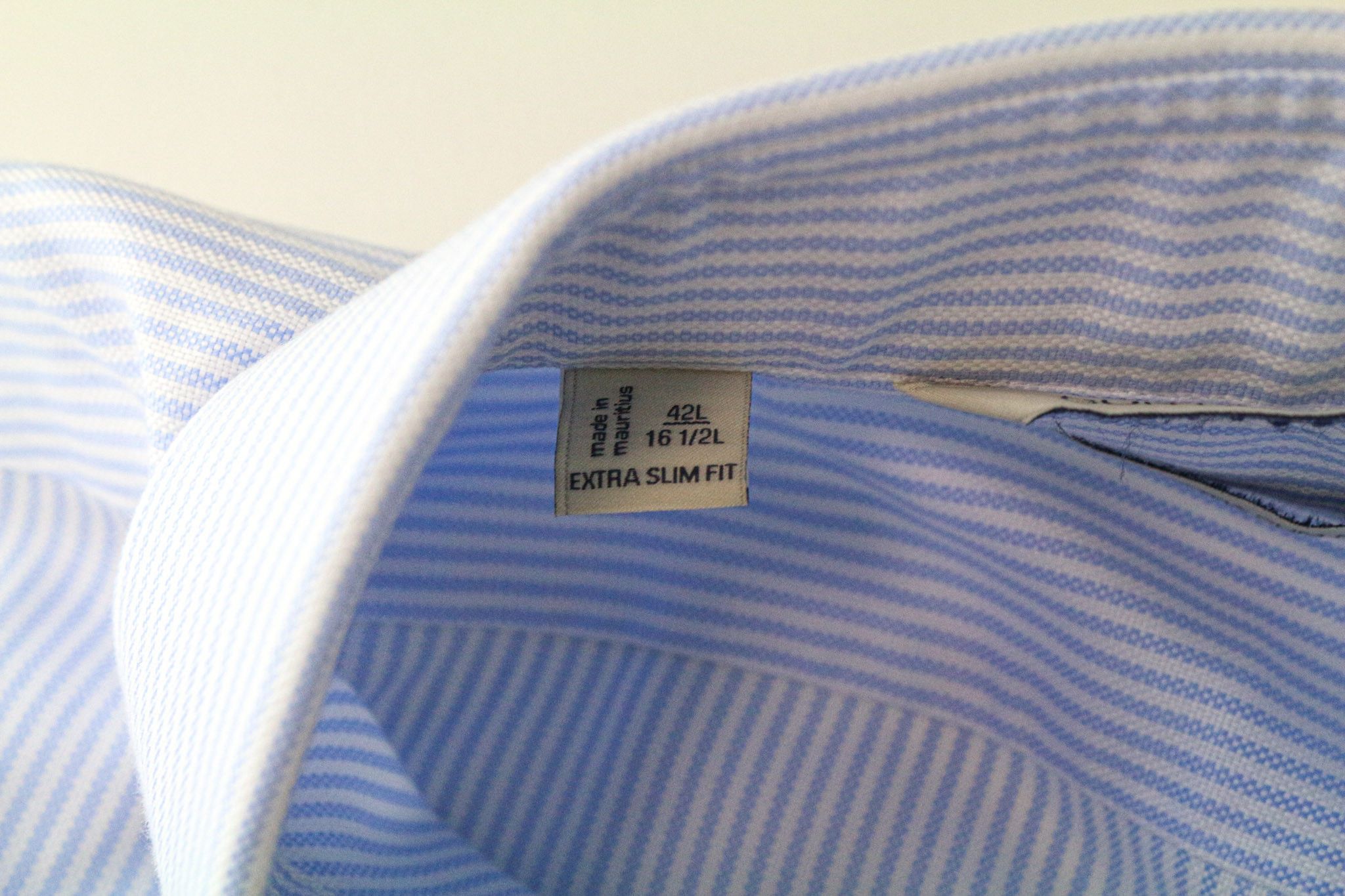 Suitsupply 42L/16 1/2L Extra Slim Blue Cotton Cutaway Shirt 79181 Size 42L - 5 Thumbnail