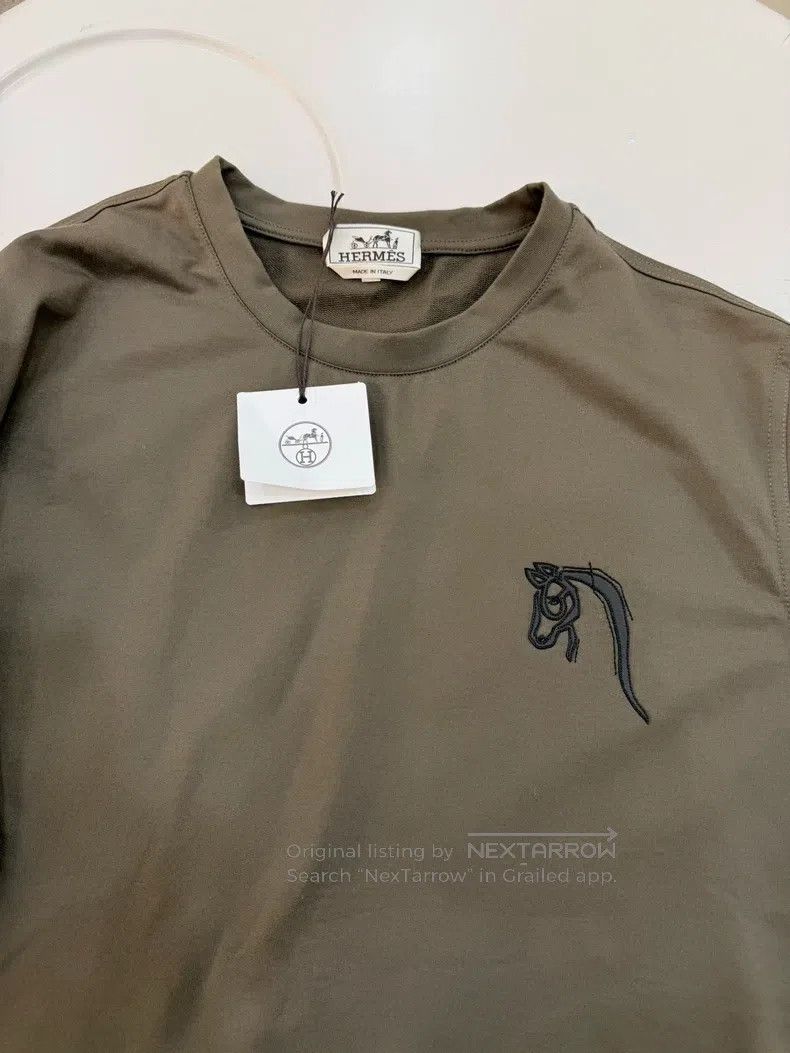 Hermes Hermes Military Green Short T-Shirt Size US XL / EU 56 / 4 - 4 Thumbnail