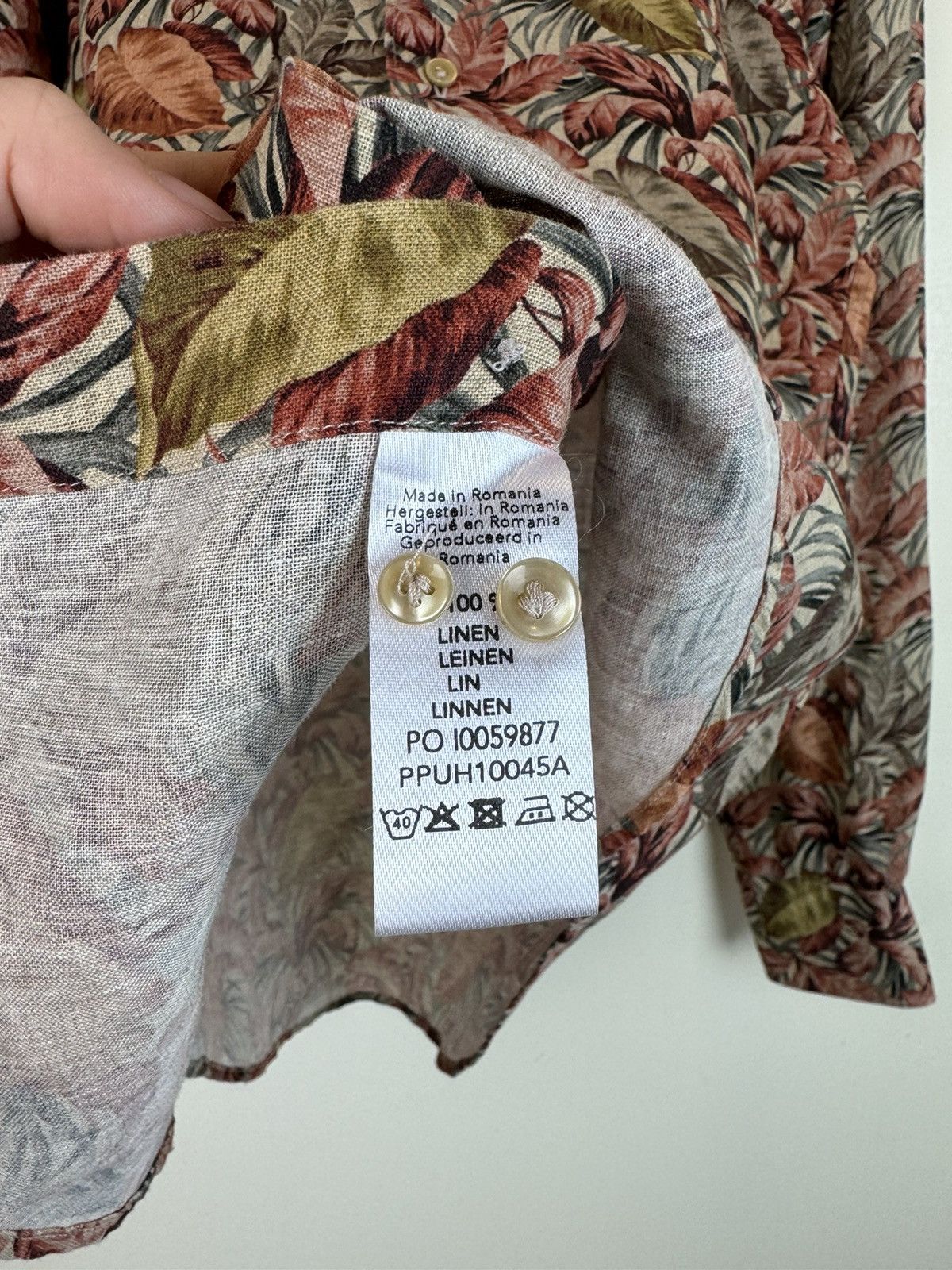 Total Luxury Spa Profuomo 100% linen printed shirt Hawaiian canali style M Size US M / EU 48-50 / 2 - 4 Thumbnail