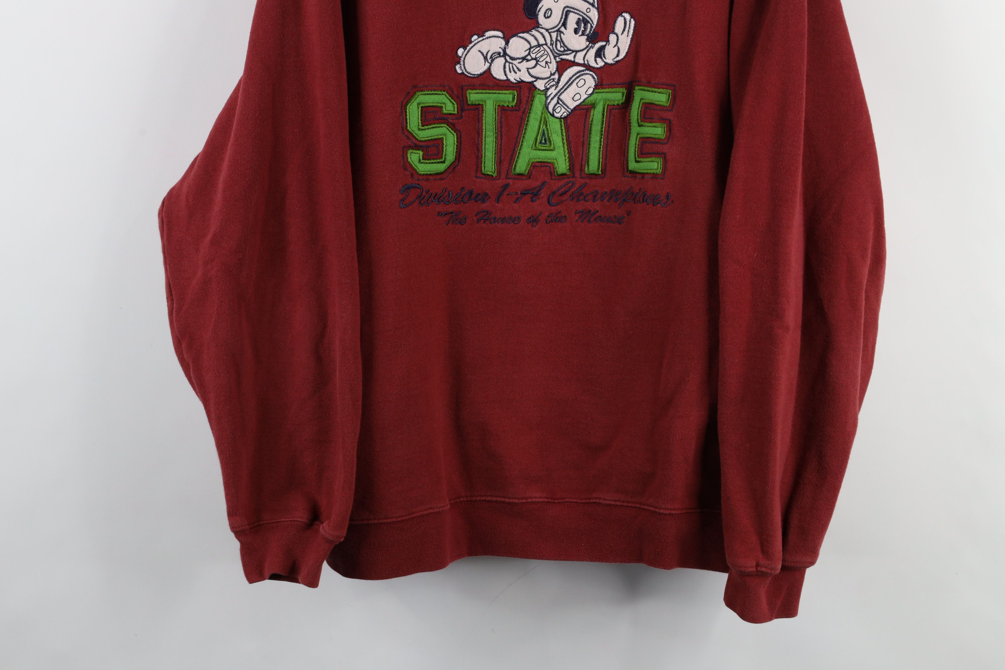 Disney × Vintage Vintage 90s Disney State Mickey Mouse Football Sweatshirt Size US XL / EU 56 / 4 - 3 Thumbnail