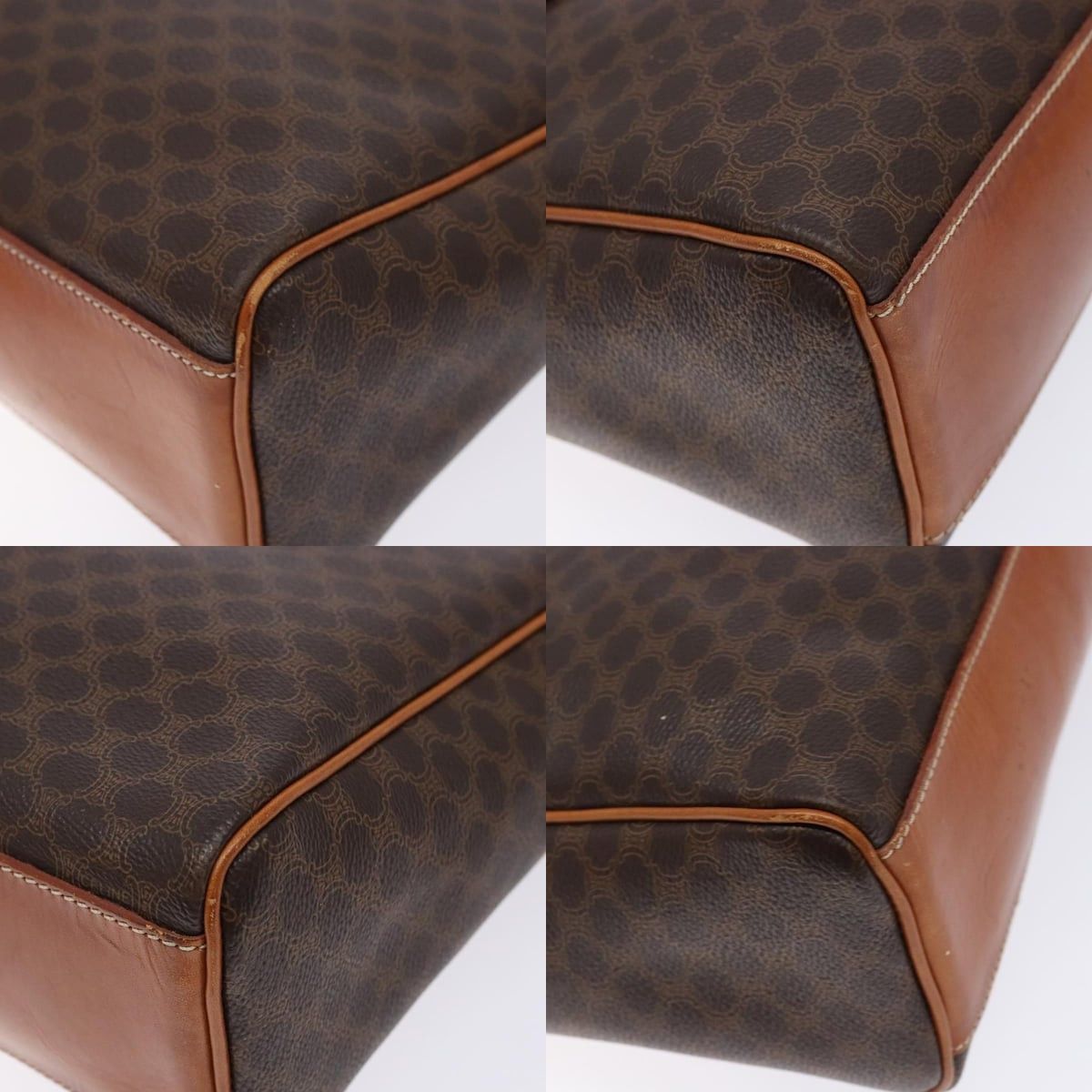 Celine CELINE Macadam Canvas Hand Bag Pvc Leather Brown Gold Size ONE SIZE - 10 Thumbnail
