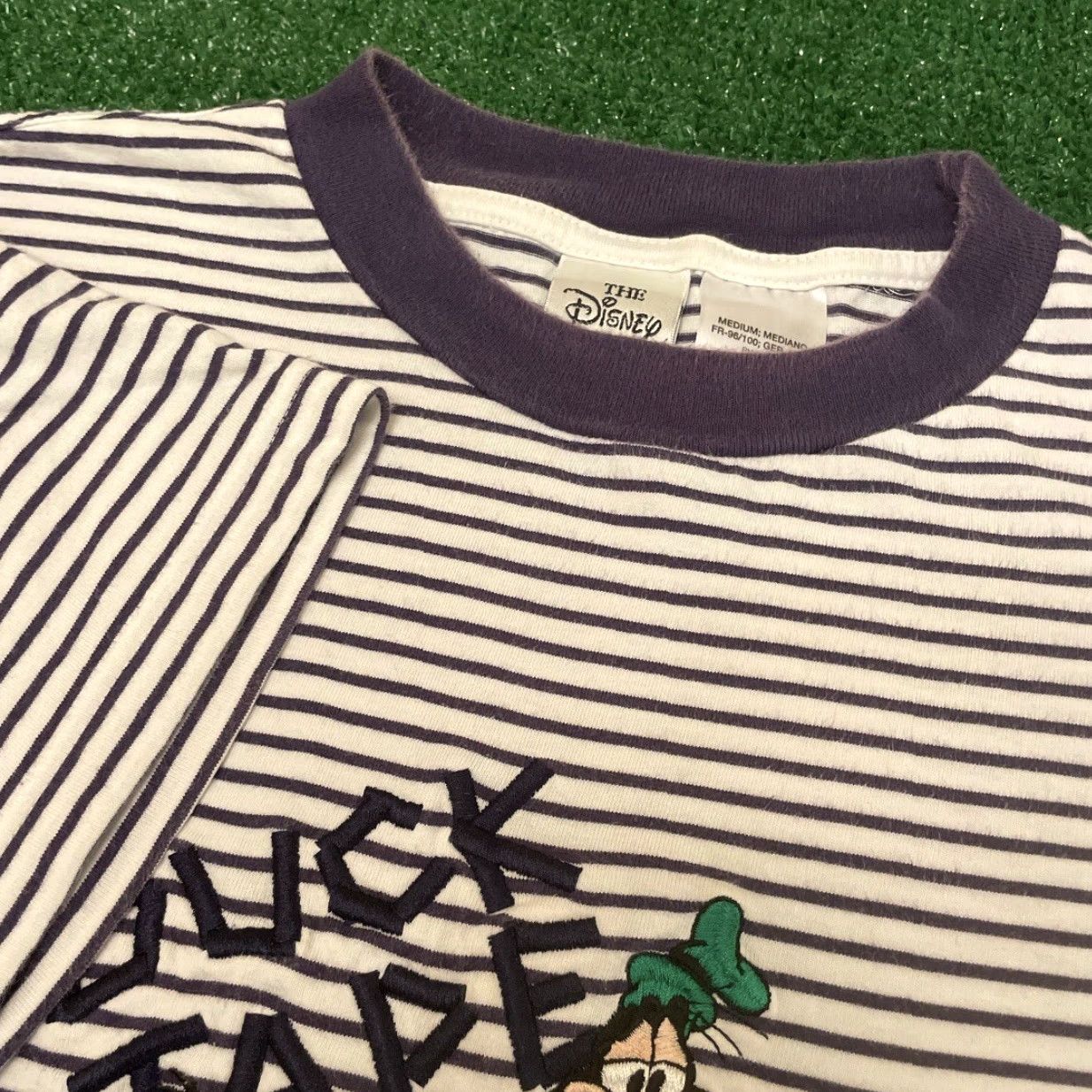 Disney VTG 90s Disney Donald Duck Goofy Duck Tape Striped Shirt M Embroidered Short Sleeve Men Multicolor 90s Theme Shoes? Size US M / EU 48-50 / 2 - 3 Thumbnail