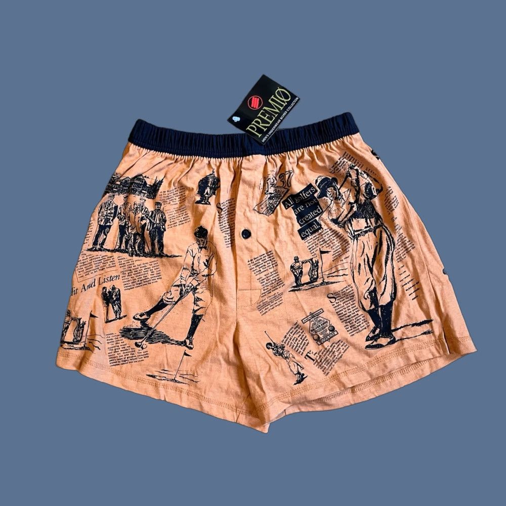 Gloverall VINTAGE Golf All Over Print Boxer Shorts Men’s M Orange 1990 Size US 31 - 1 Thumbnail