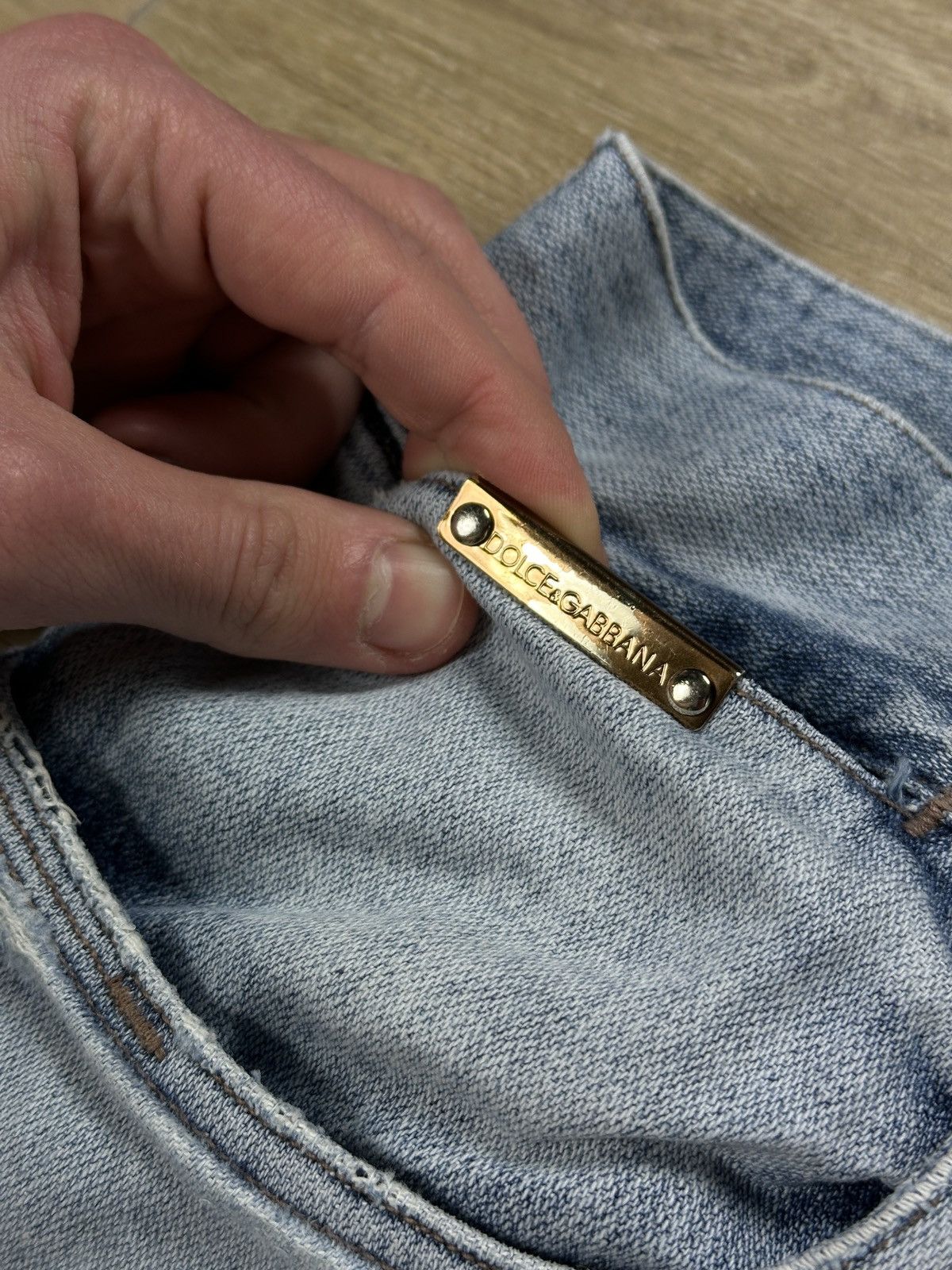 Dolce & Gabbana × Vintage Vintage Dolce&Gabbana Low Waist Distressed Blue Denim Jeans Size US 34 / EU 50 - 10 Thumbnail