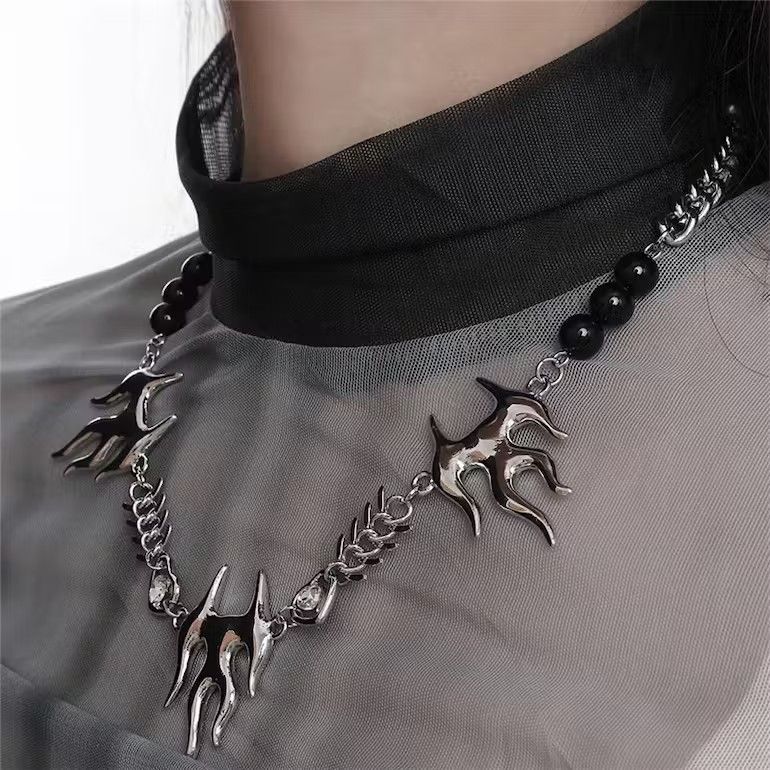 Other Metal Flame Stitching Pearl Necklace Size ONE SIZE - 2 Thumbnail