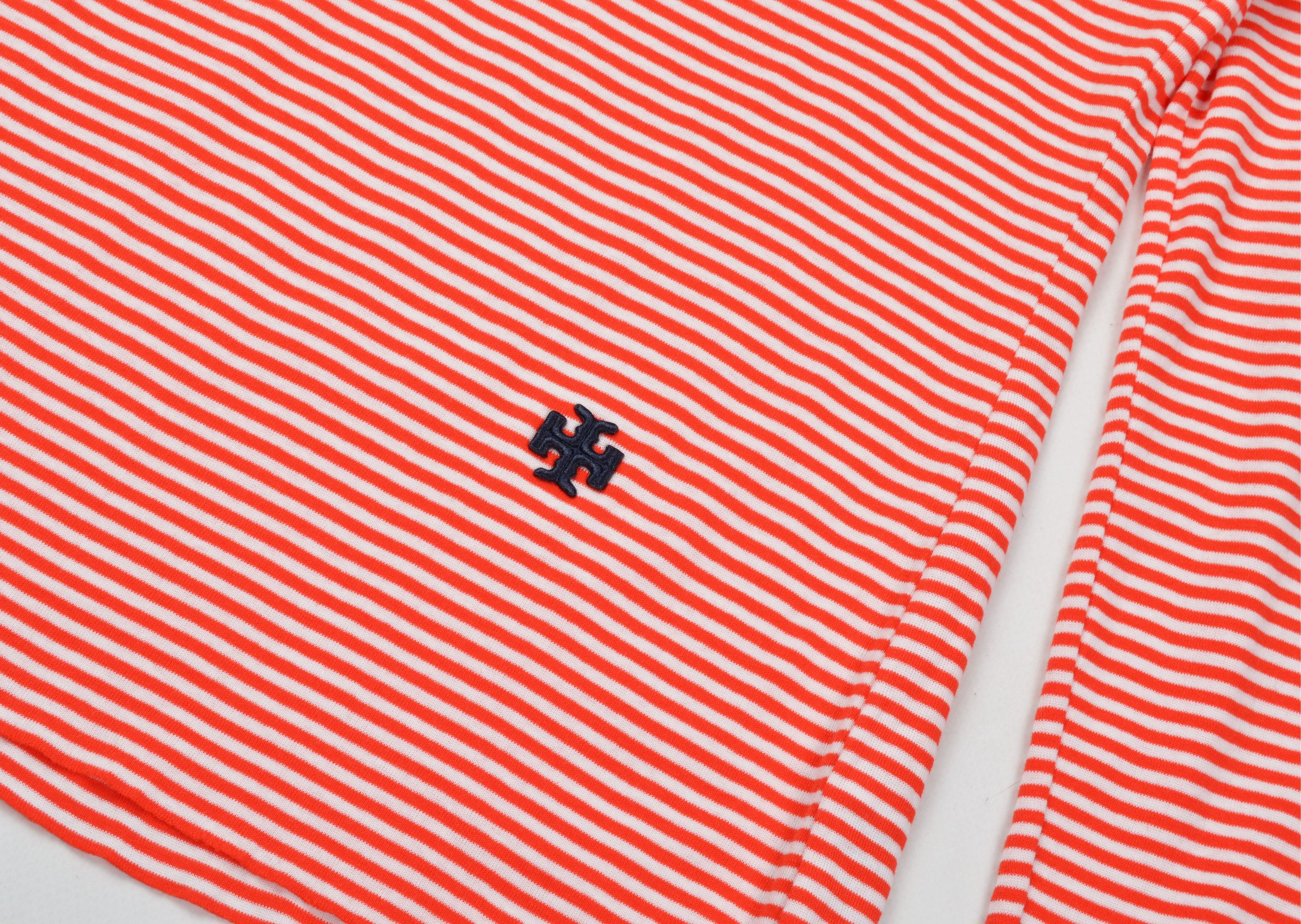 Designer × Tory Burch Tory Burch Red Striped Long Sleeve Logo Slim Fit Top Size S / US 4 / IT 40 - 7 Thumbnail