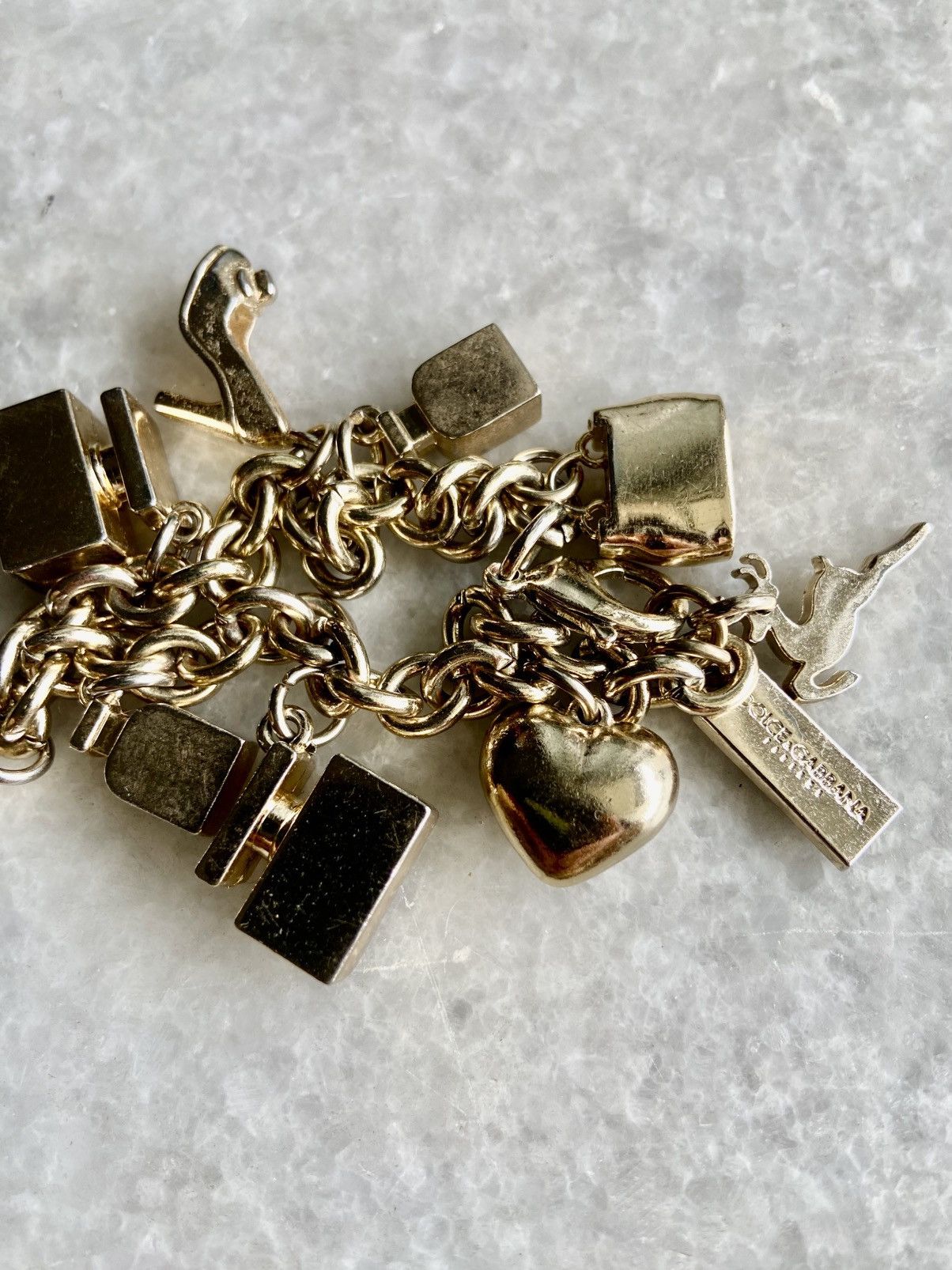 Dolce & Gabbana Dolce & Gabbana Gold Metal Charm Bracelet Size ONE SIZE - 6 Thumbnail