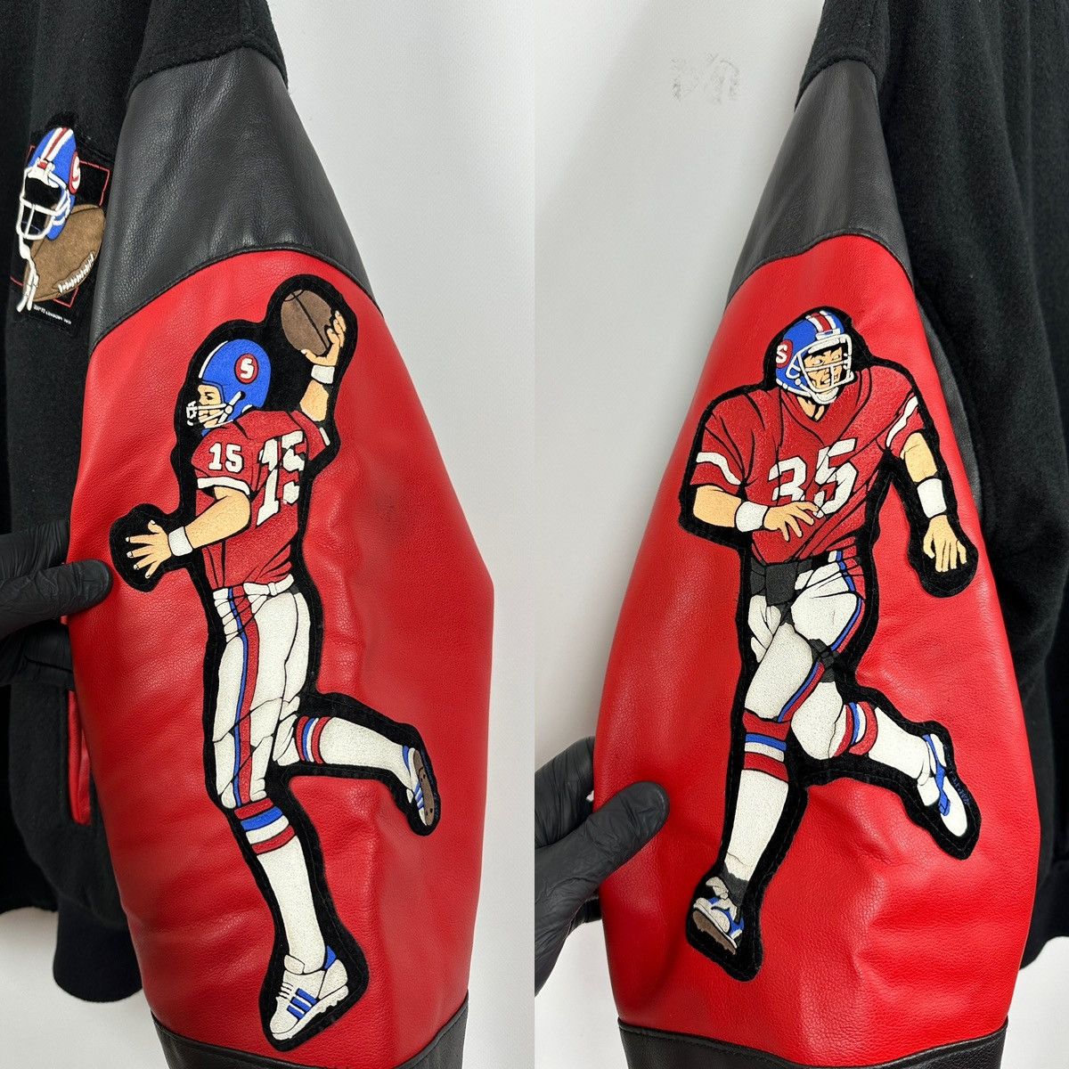 NFL 90s Vintage Super Bowl USA Zip It Varsity Bomber Jacket Size US L / EU 52-54 / 3 - 9 Thumbnail